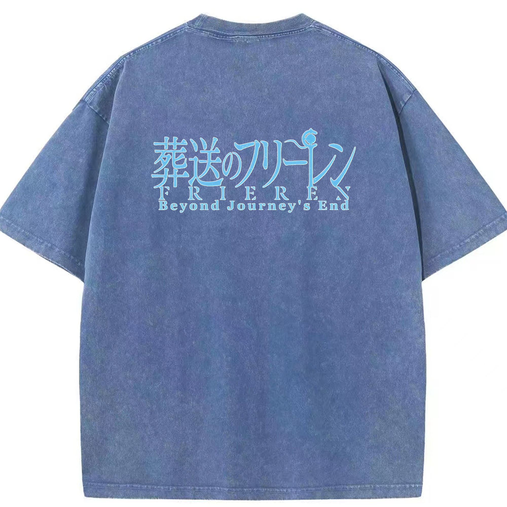 （画像用） 葬送のフリーレン Frieren 綿100% ヴィンテージ風 半袖Tシャツ（背面プリント）
