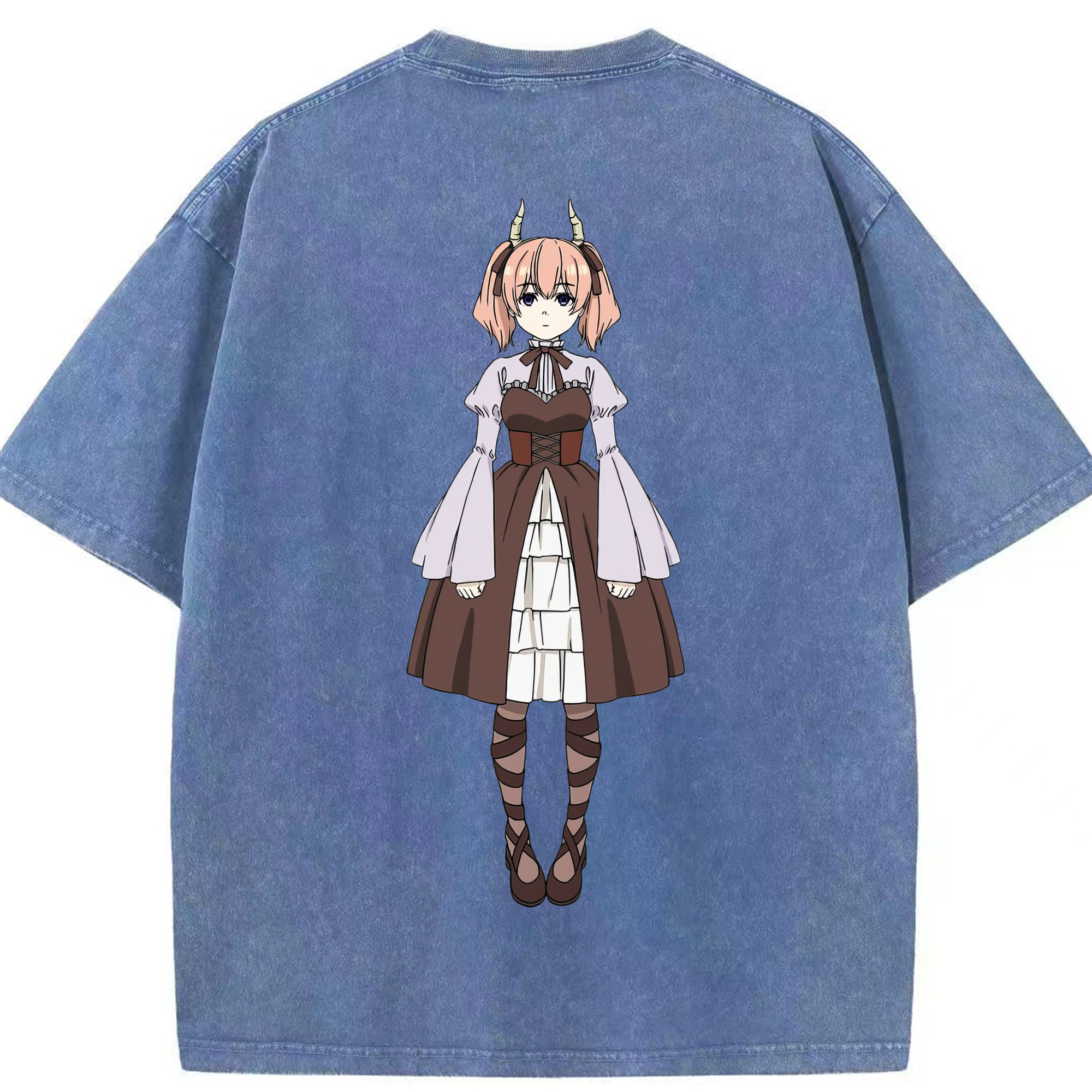（画像用） 葬送のフリーレン Frieren 綿100% ヴィンテージ風 半袖Tシャツ（背面プリント）