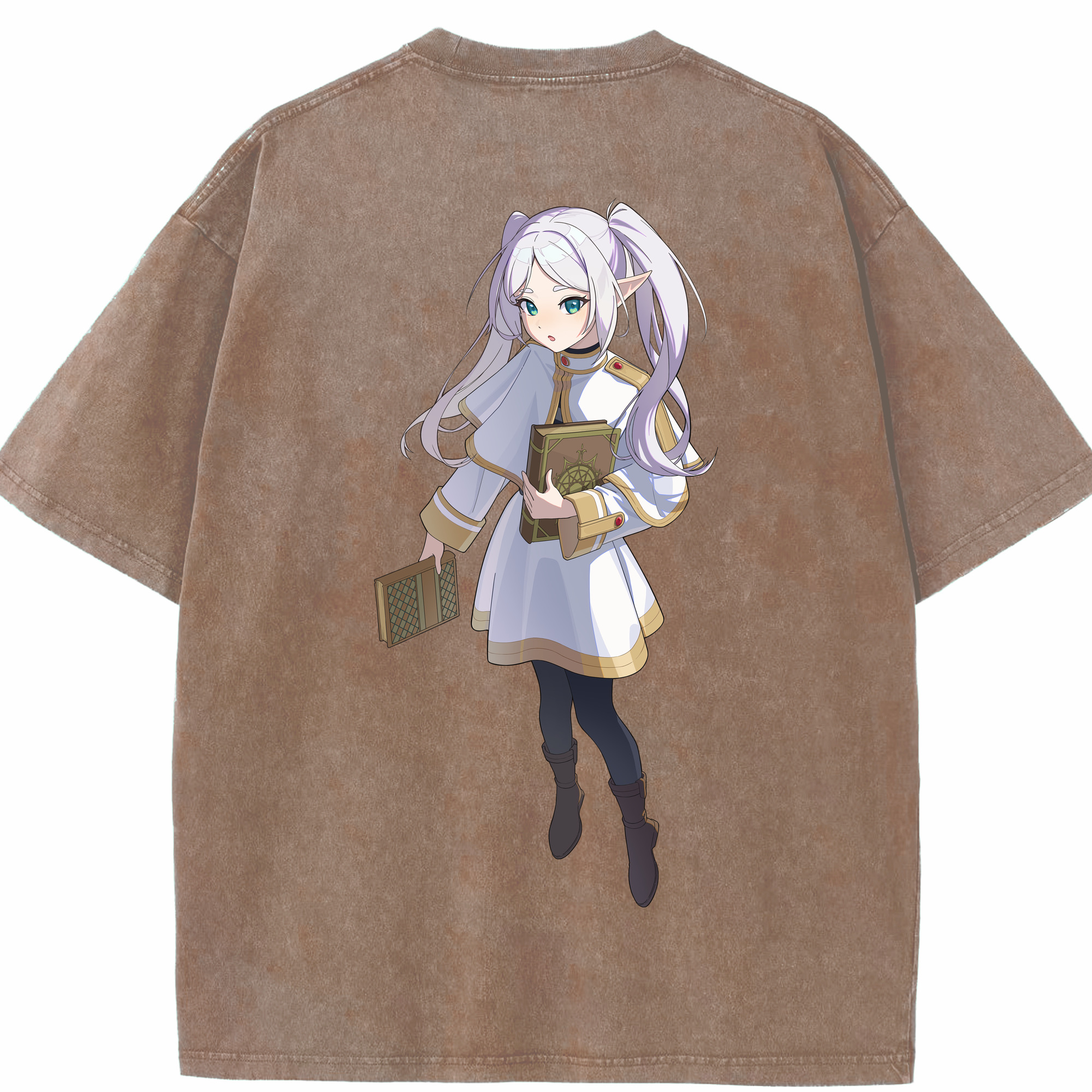 （画像用） 葬送のフリーレン Frieren 綿100% ヴィンテージ風 半袖Tシャツ（背面プリント）
