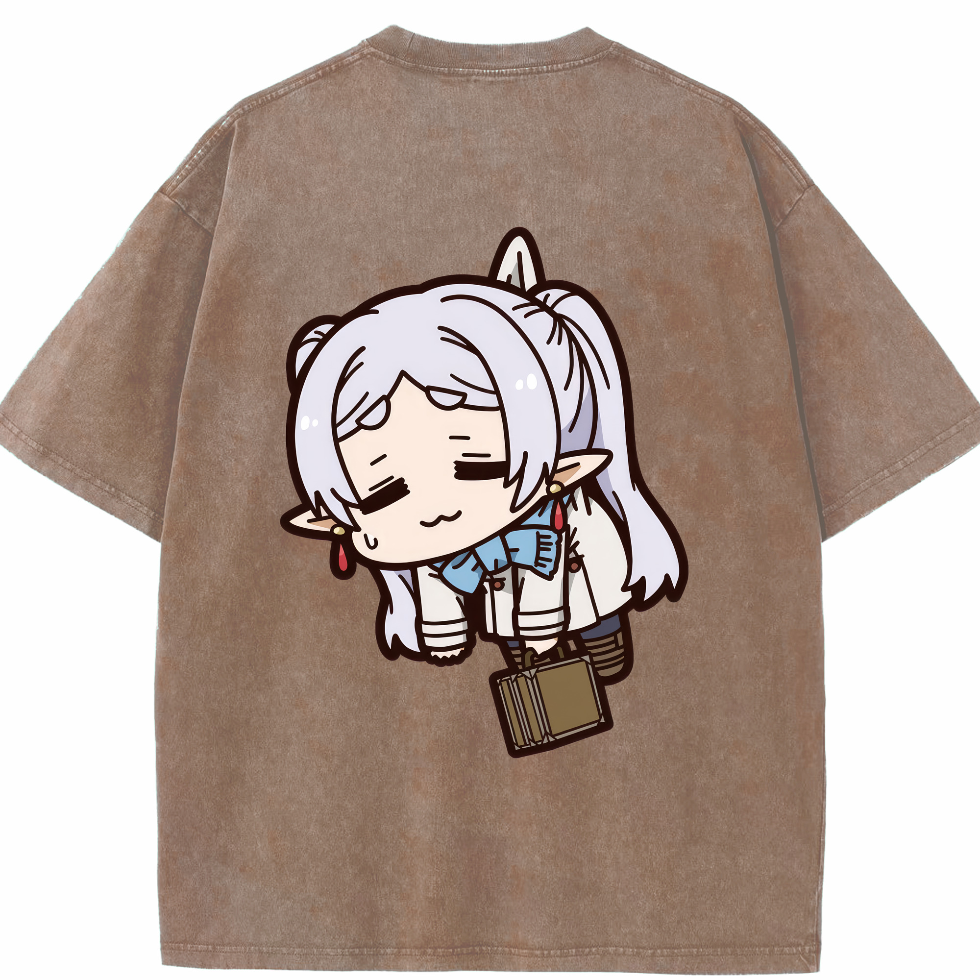 （画像用） 葬送のフリーレン Frieren 綿100% ヴィンテージ風 半袖Tシャツ（背面プリント）