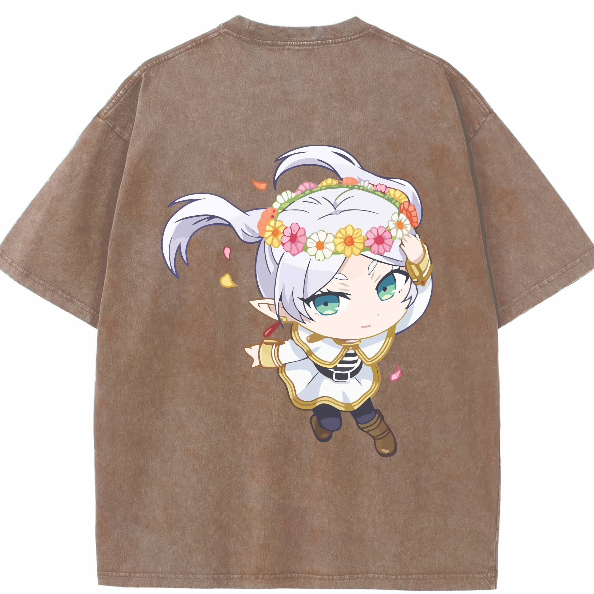 （画像用） 葬送のフリーレン Frieren 綿100% ヴィンテージ風 半袖Tシャツ（背面プリント）