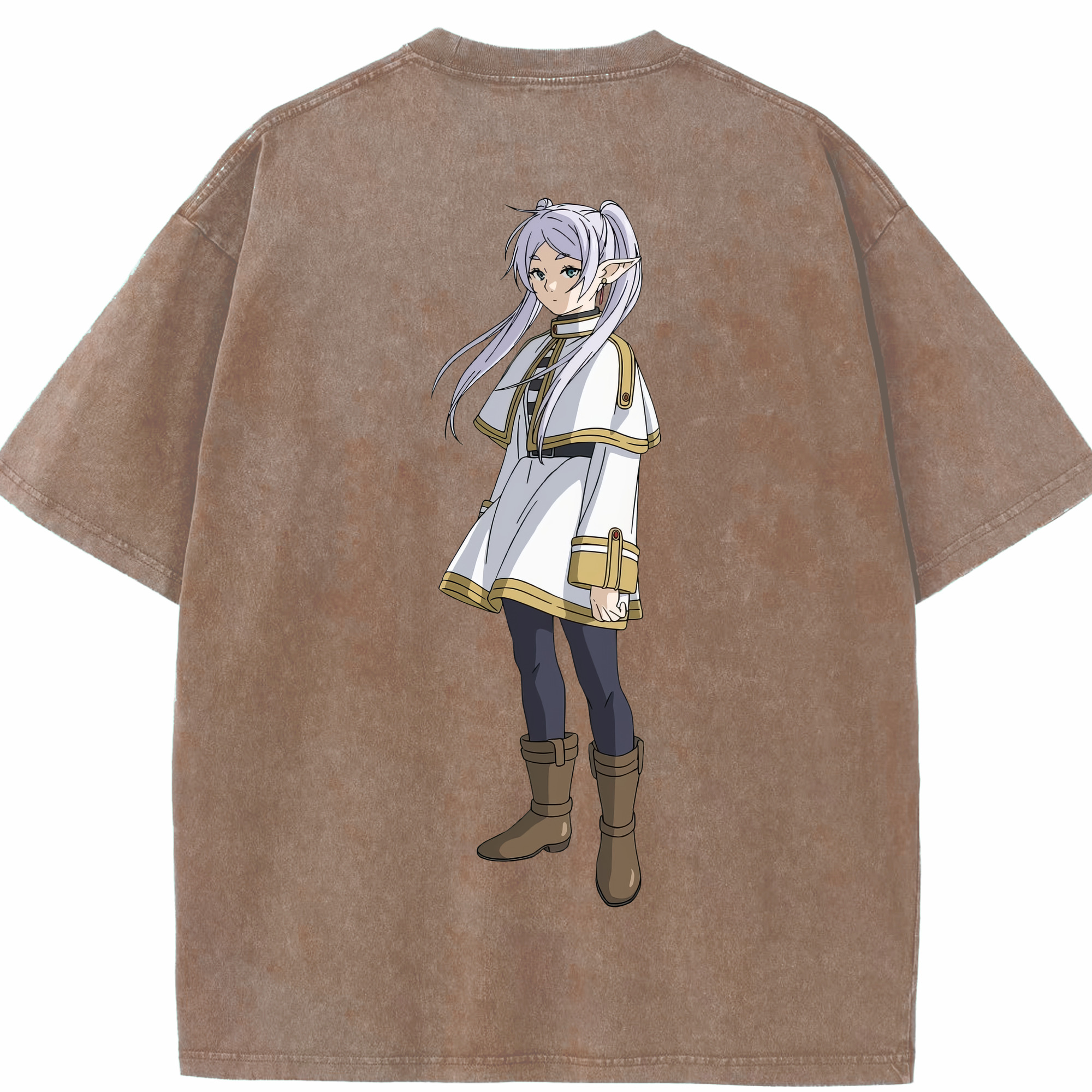 （画像用） 葬送のフリーレン Frieren 綿100% ヴィンテージ風 半袖Tシャツ（背面プリント）
