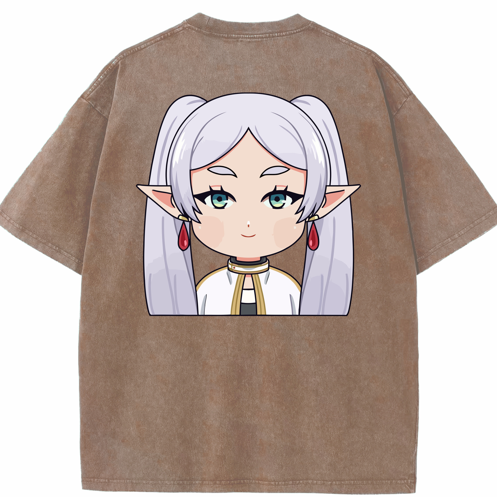 （画像用） 葬送のフリーレン Frieren 綿100% ヴィンテージ風 半袖Tシャツ（背面プリント）