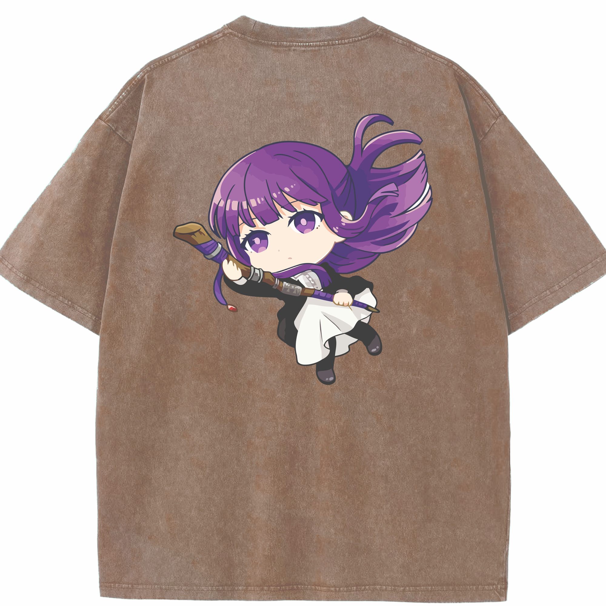 （画像用） 葬送のフリーレン Frieren 綿100% ヴィンテージ風 半袖Tシャツ（背面プリント）