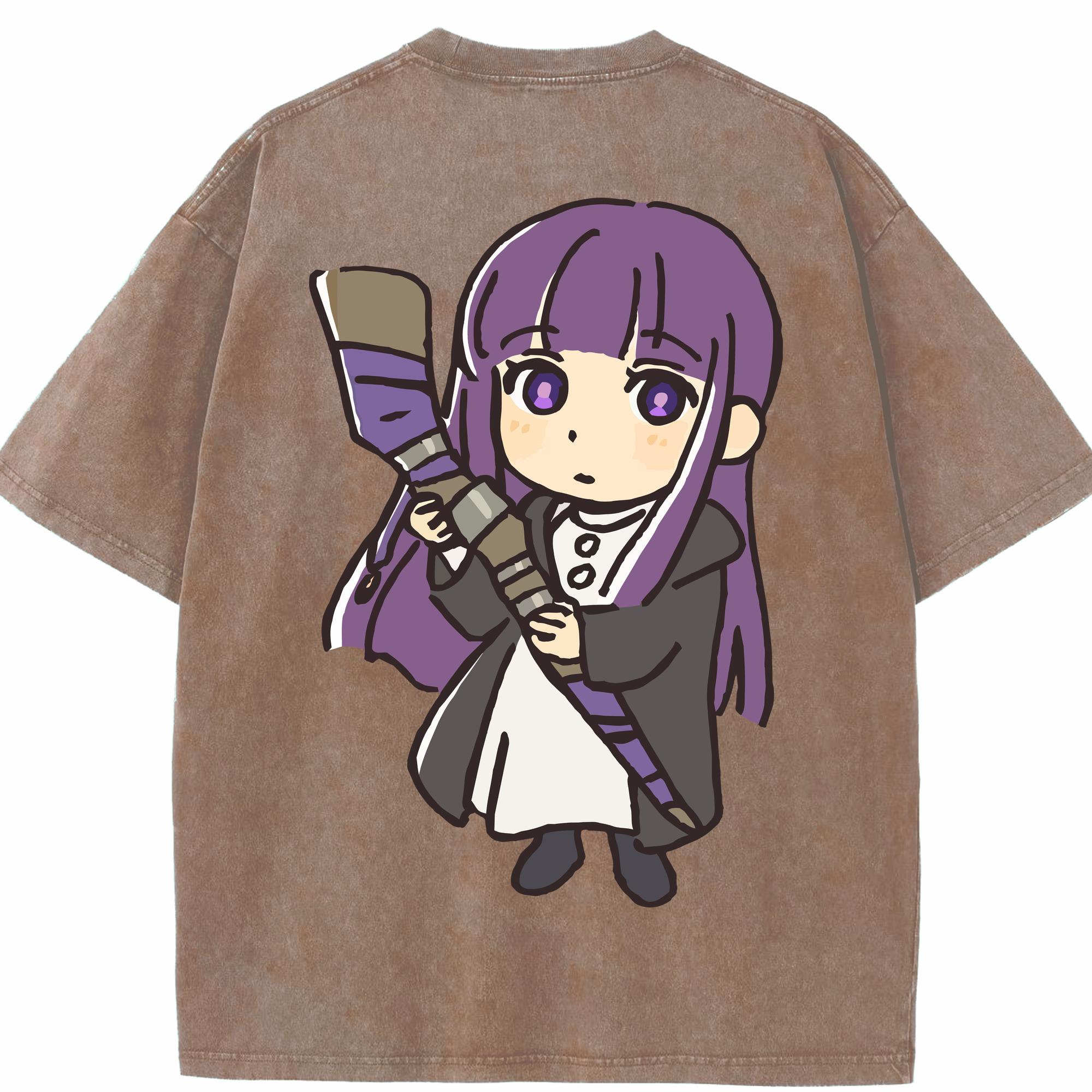 （画像用） 葬送のフリーレン Frieren 綿100% ヴィンテージ風 半袖Tシャツ（背面プリント）