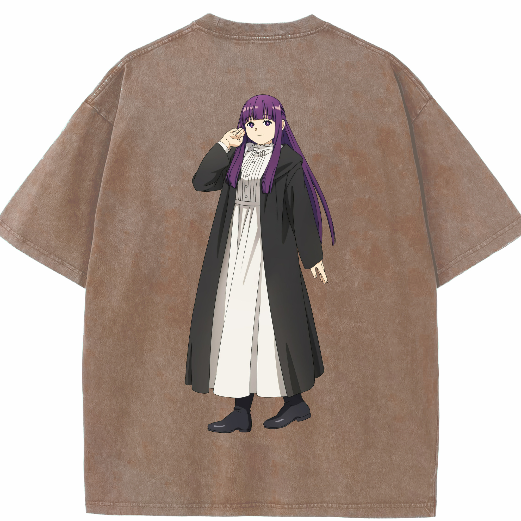 （画像用） 葬送のフリーレン Frieren 綿100% ヴィンテージ風 半袖Tシャツ（背面プリント）