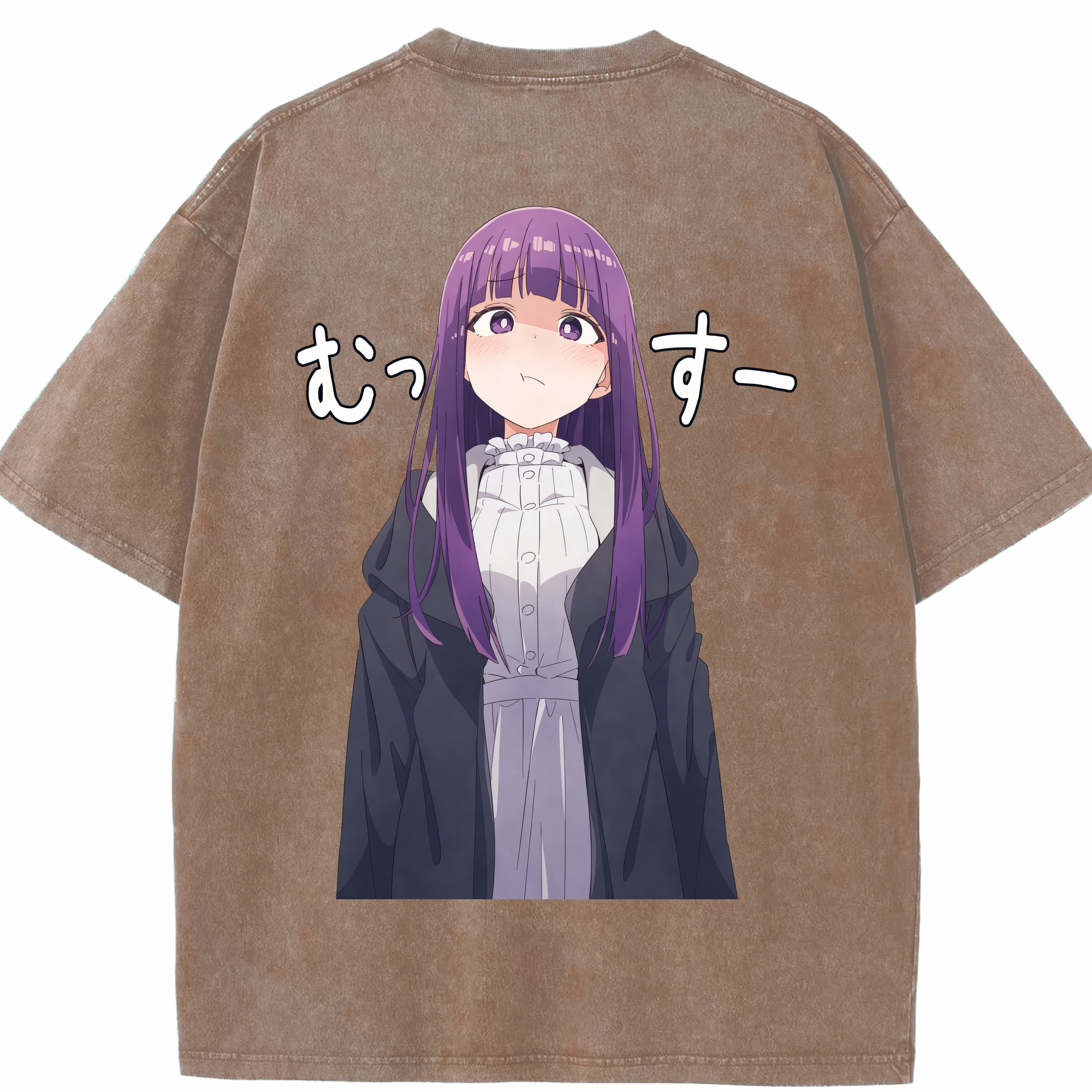 （画像用） 葬送のフリーレン Frieren 綿100% ヴィンテージ風 半袖Tシャツ（背面プリント）