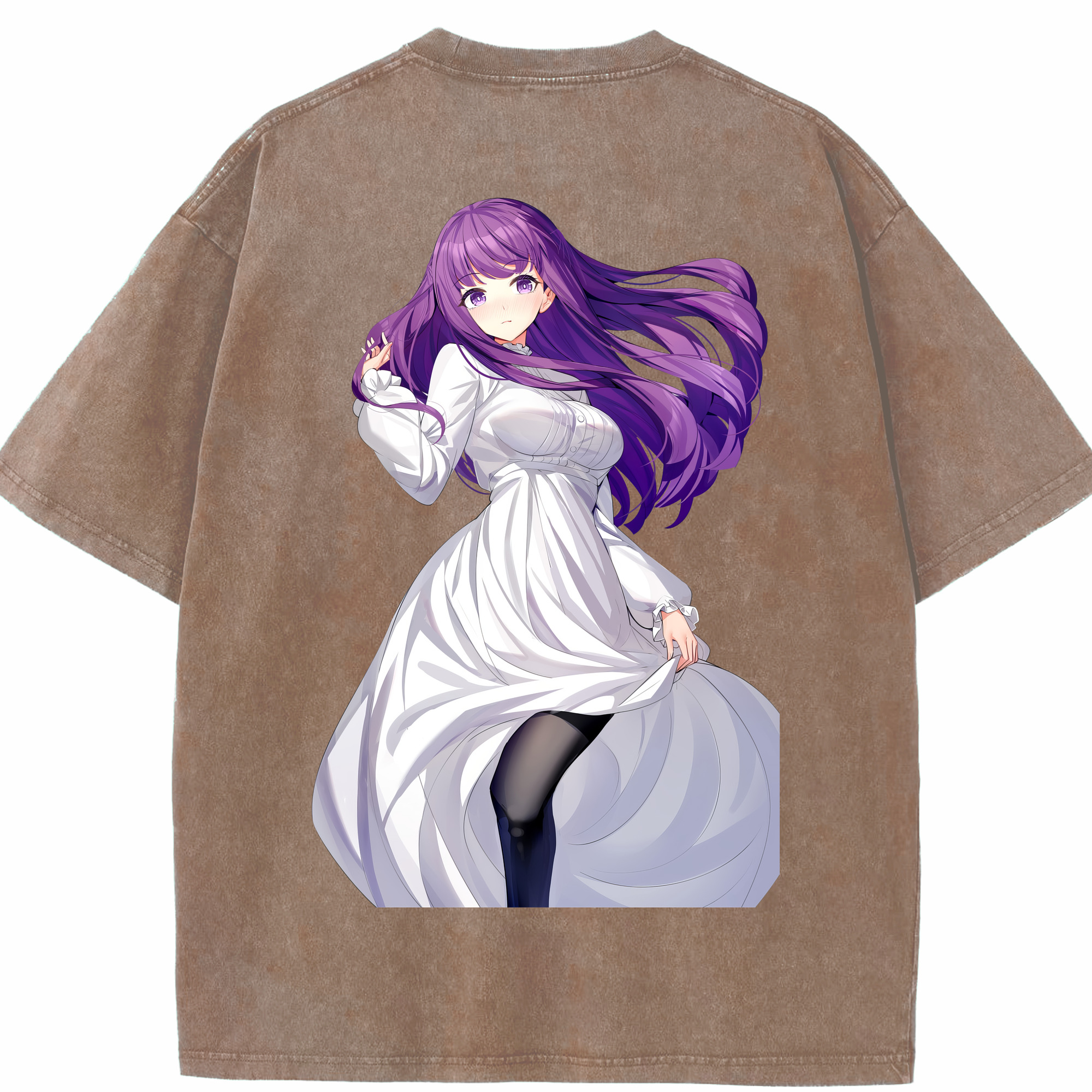 （画像用） 葬送のフリーレン Frieren 綿100% ヴィンテージ風 半袖Tシャツ（背面プリント）