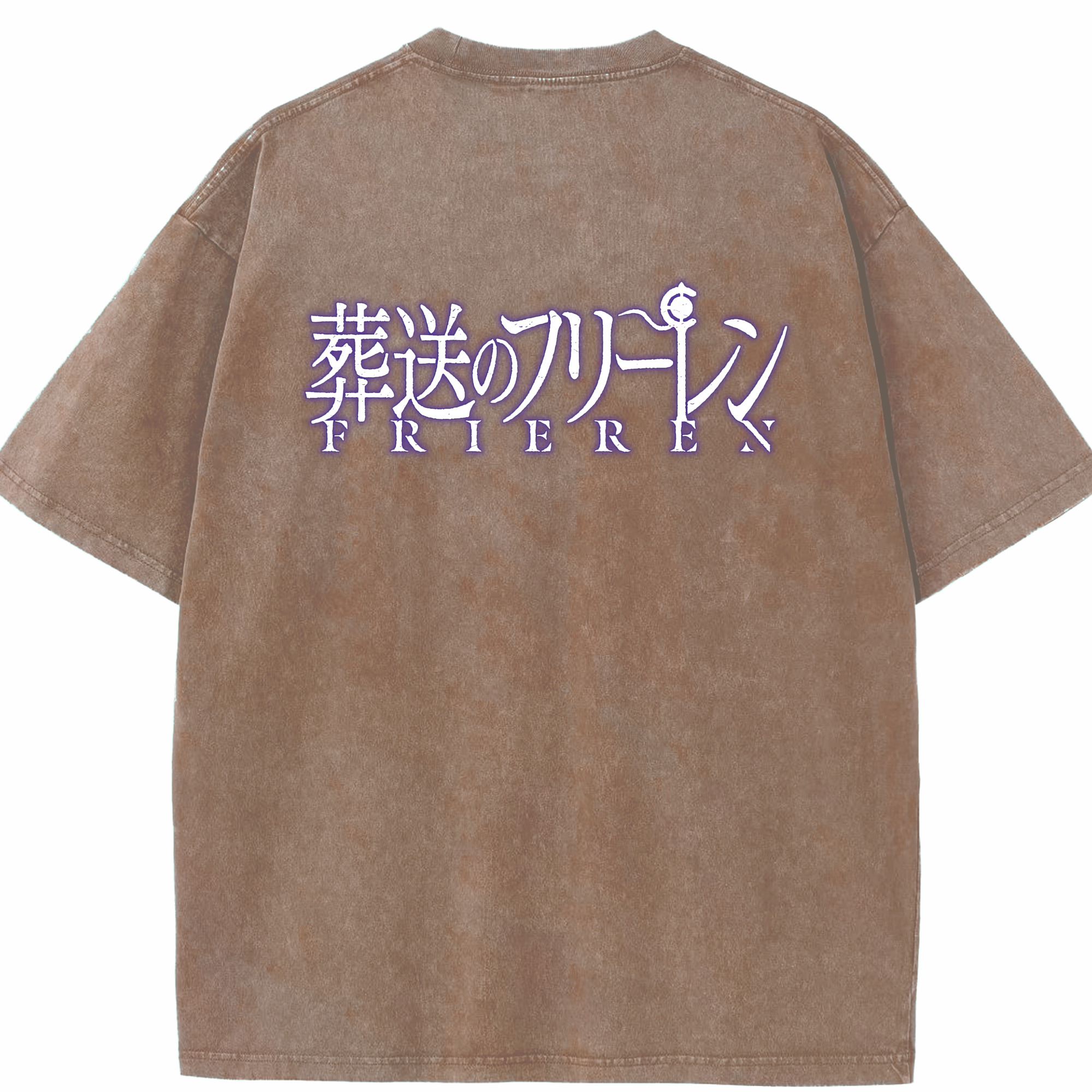 （画像用） 葬送のフリーレン Frieren 綿100% ヴィンテージ風 半袖Tシャツ（背面プリント）