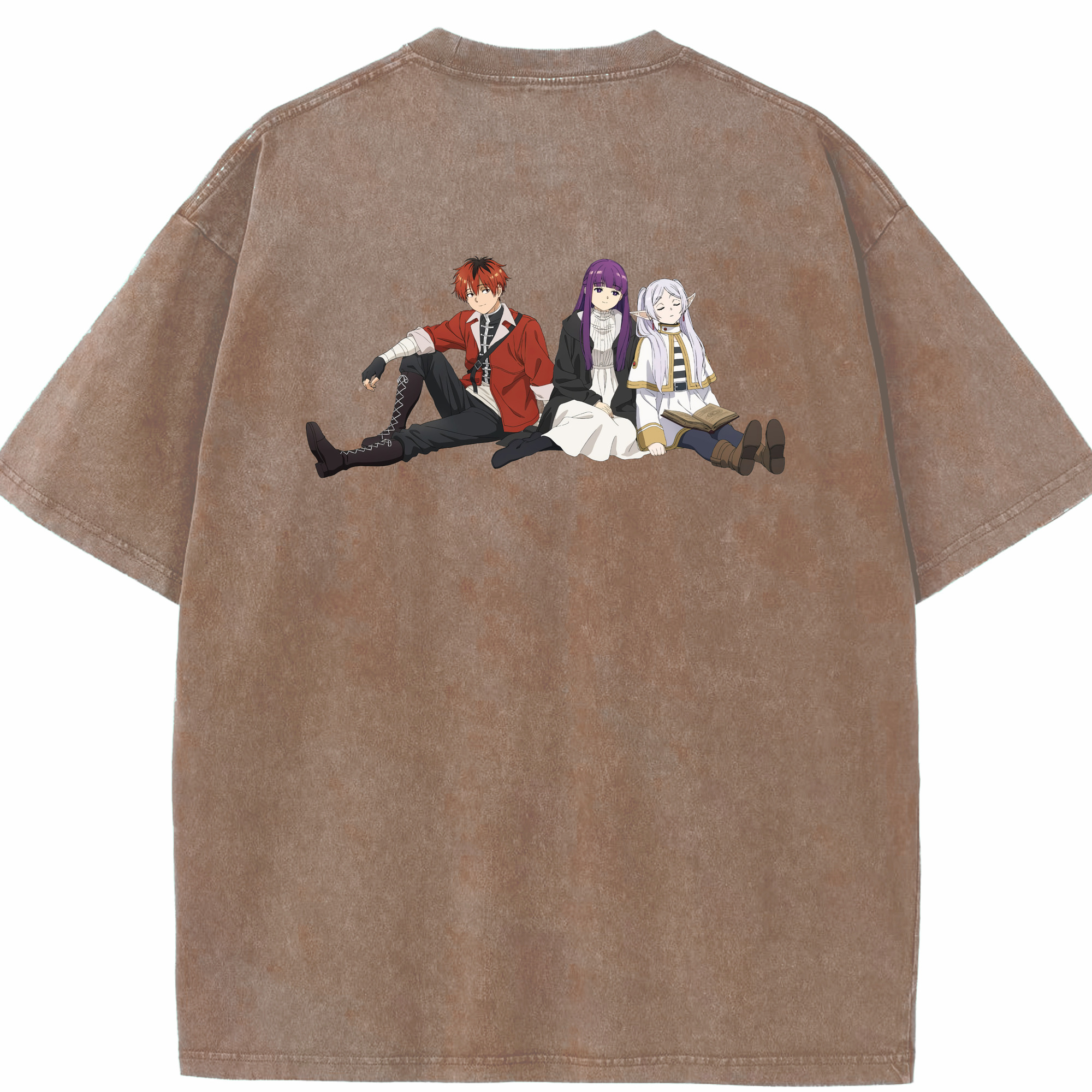 （画像用） 葬送のフリーレン Frieren 綿100% ヴィンテージ風 半袖Tシャツ（背面プリント）