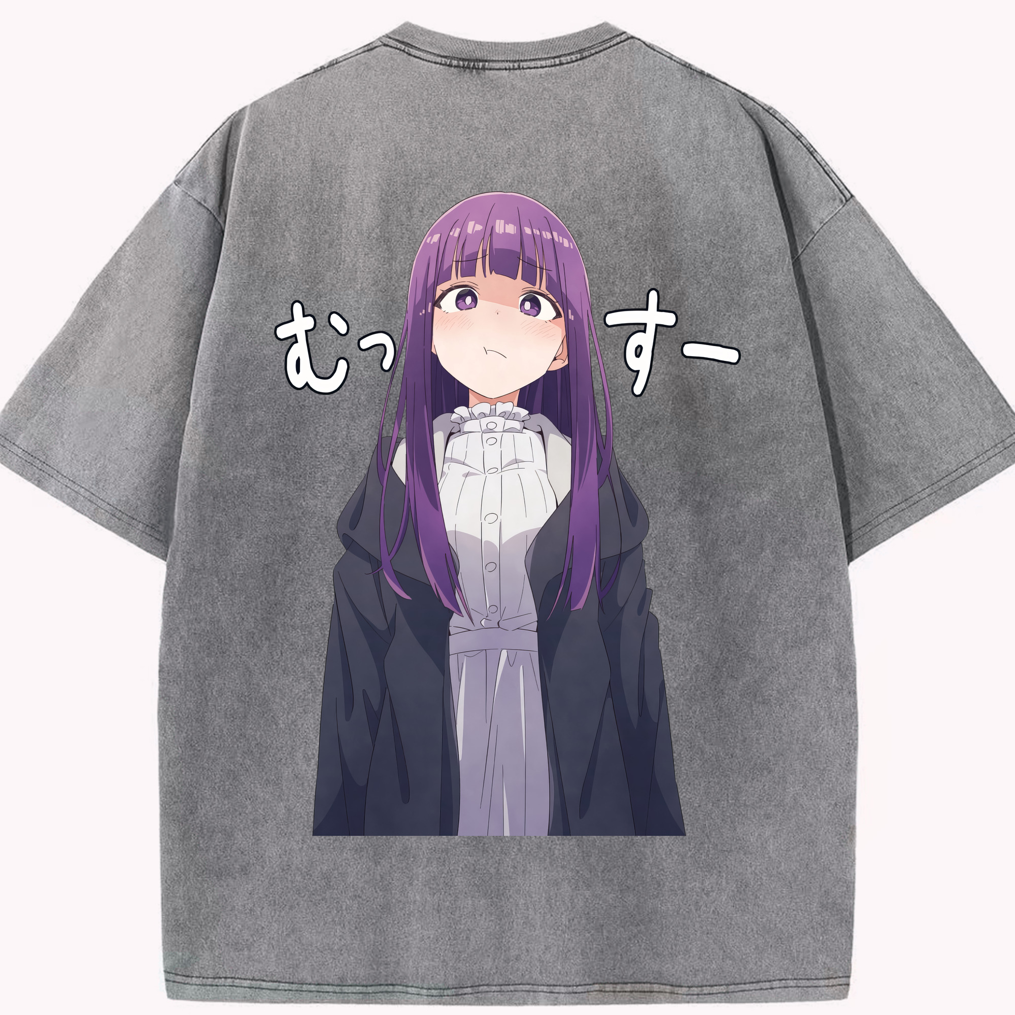 （画像用） 葬送のフリーレン Frieren 綿100% ヴィンテージ風 半袖Tシャツ（背面プリント）