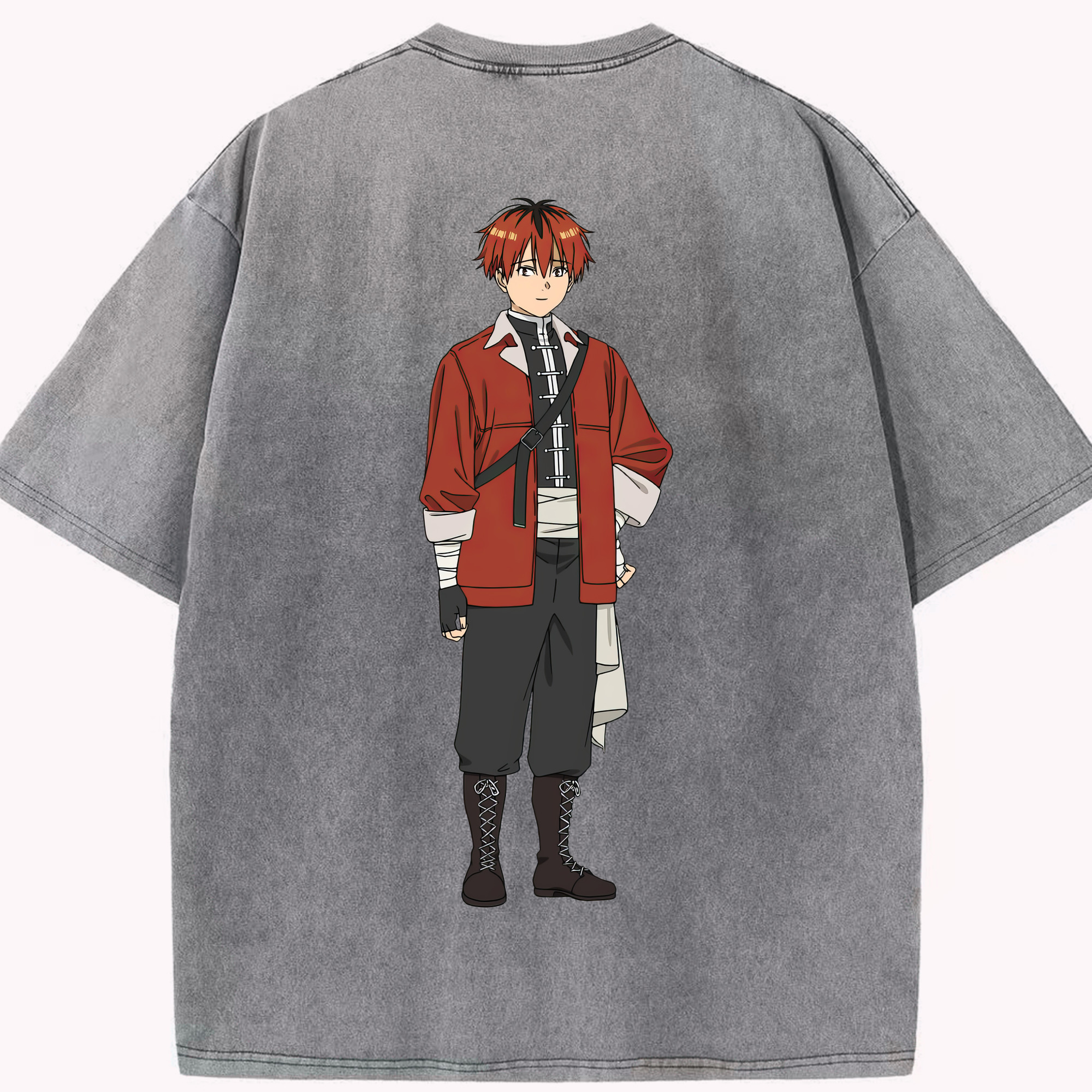 （画像用） 葬送のフリーレン Frieren 綿100% ヴィンテージ風 半袖Tシャツ（背面プリント）