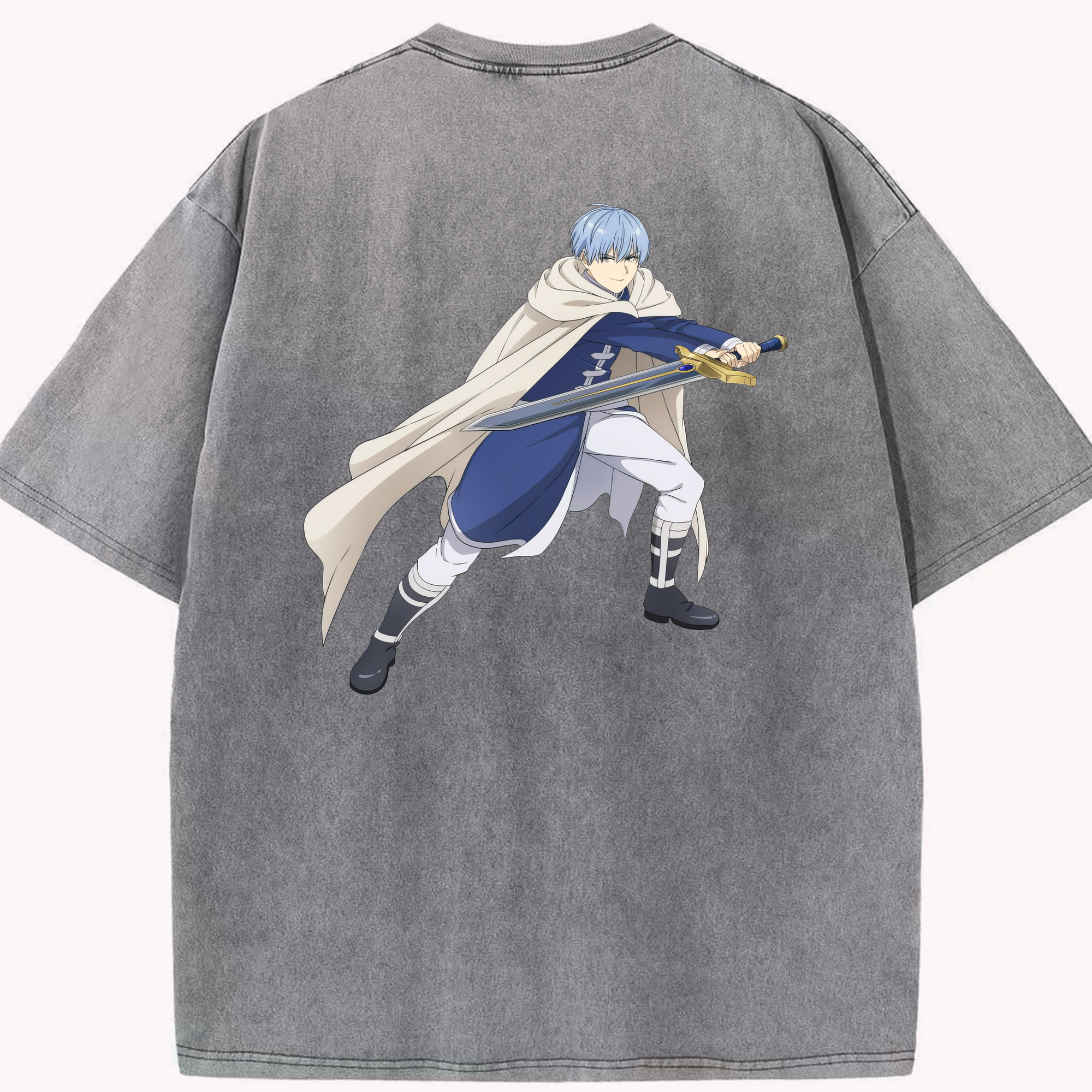（画像用） 葬送のフリーレン Frieren 綿100% ヴィンテージ風 半袖Tシャツ（背面プリント）