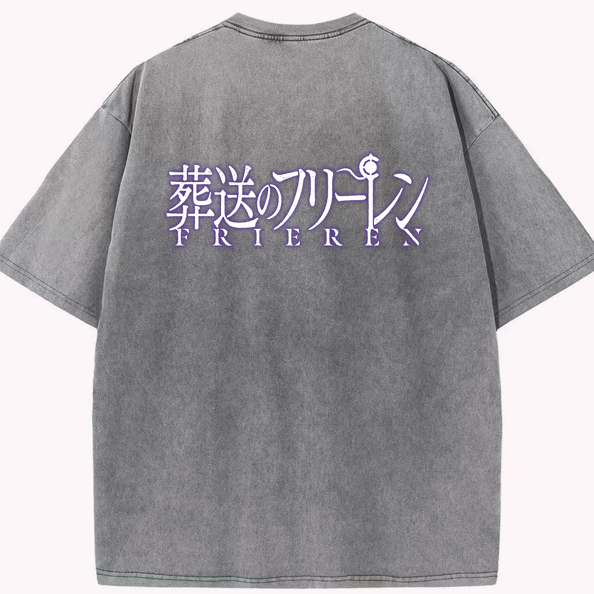 （画像用） 葬送のフリーレン Frieren 綿100% ヴィンテージ風 半袖Tシャツ（背面プリント）