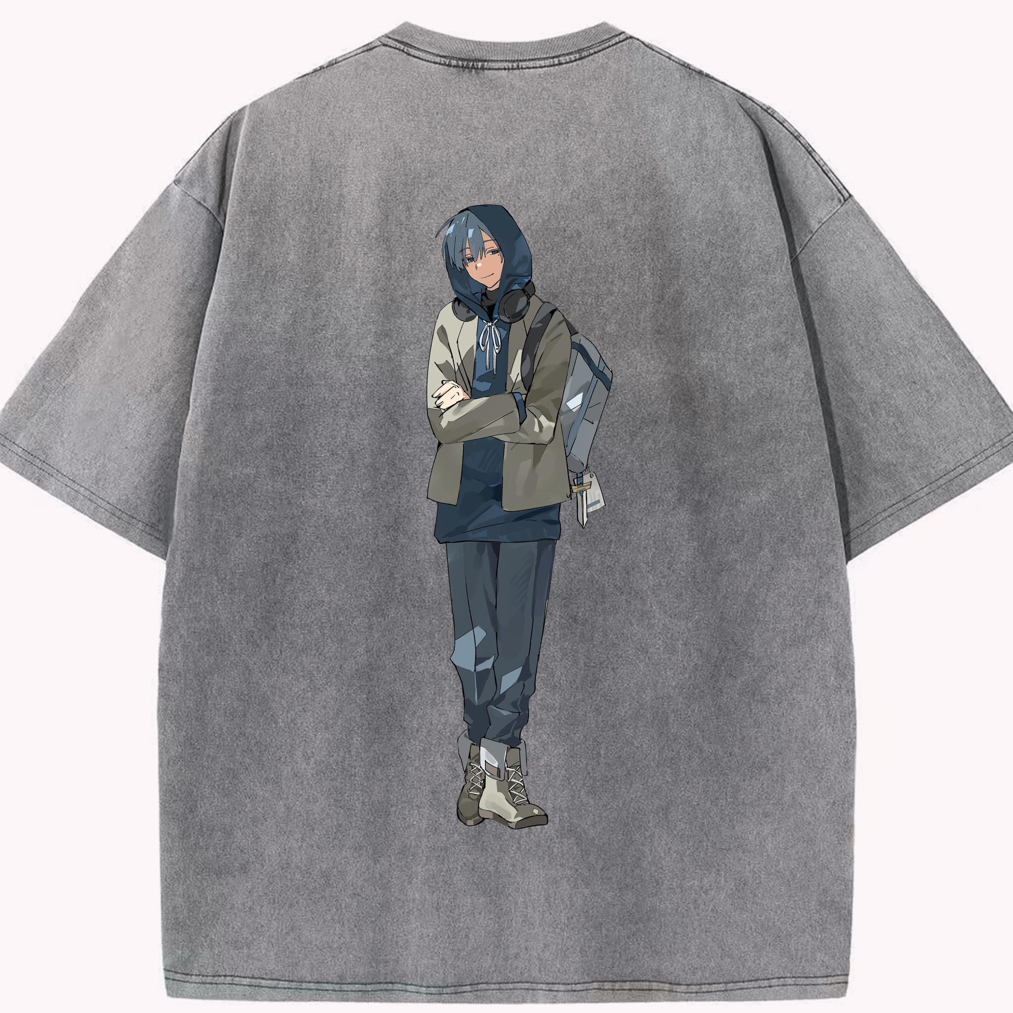 （画像用） 葬送のフリーレン Frieren 綿100% ヴィンテージ風 半袖Tシャツ（背面プリント）