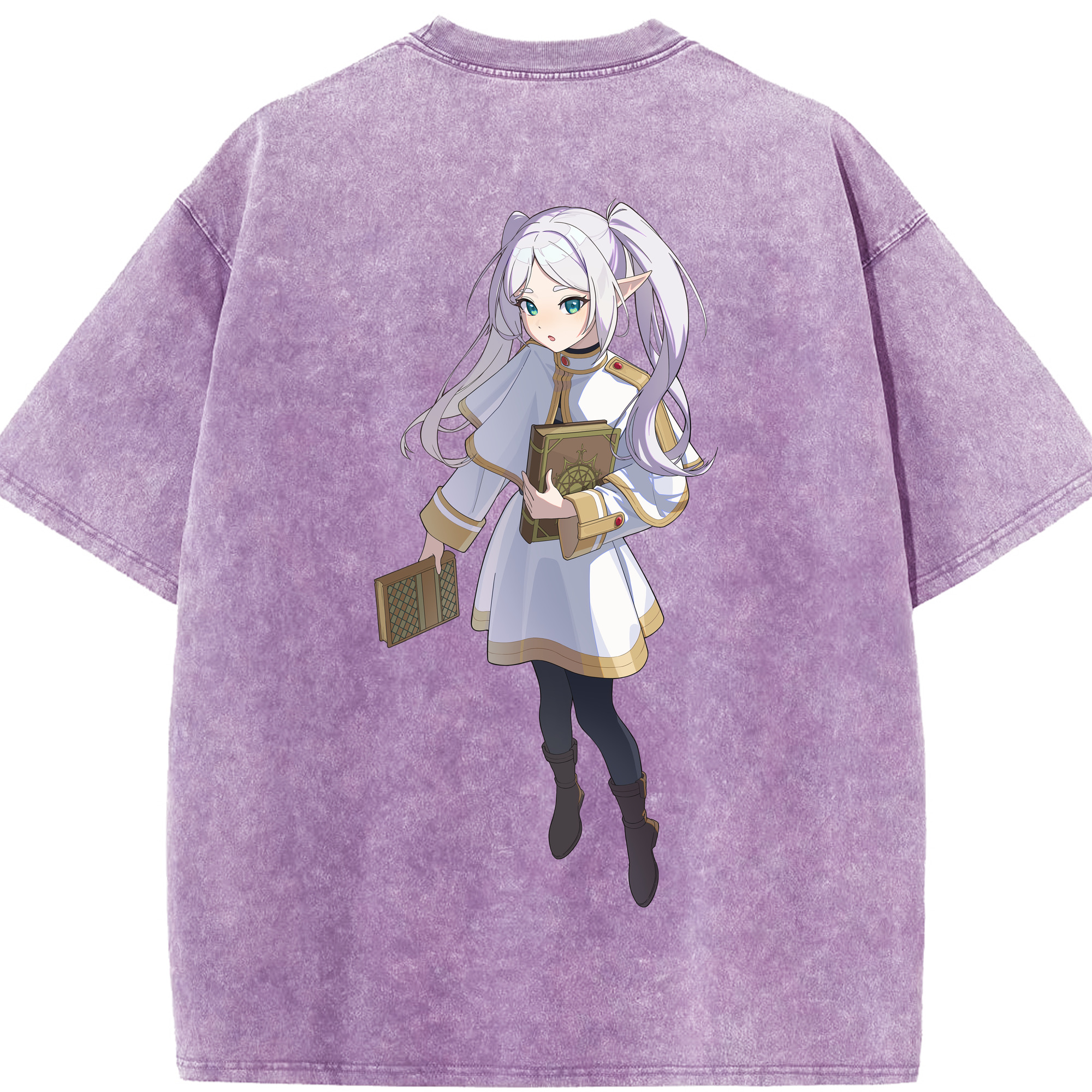 （画像用） 葬送のフリーレン Frieren 綿100% ヴィンテージ風 半袖Tシャツ（背面プリント）