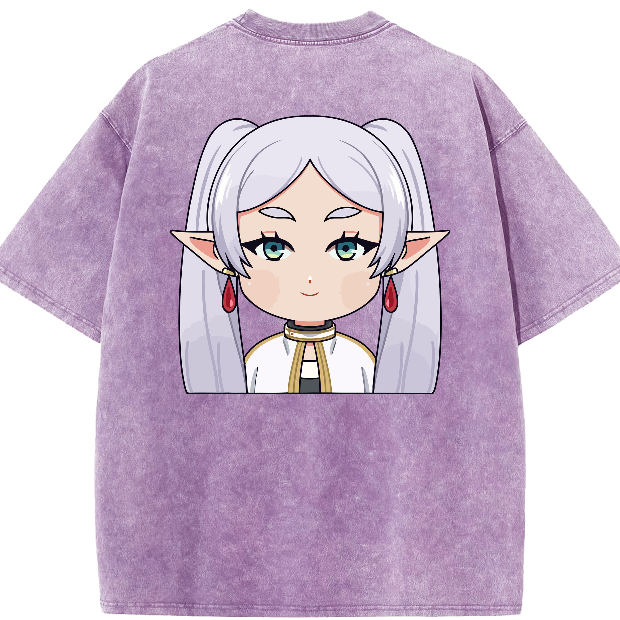 （画像用） 葬送のフリーレン Frieren 綿100% ヴィンテージ風 半袖Tシャツ（背面プリント）