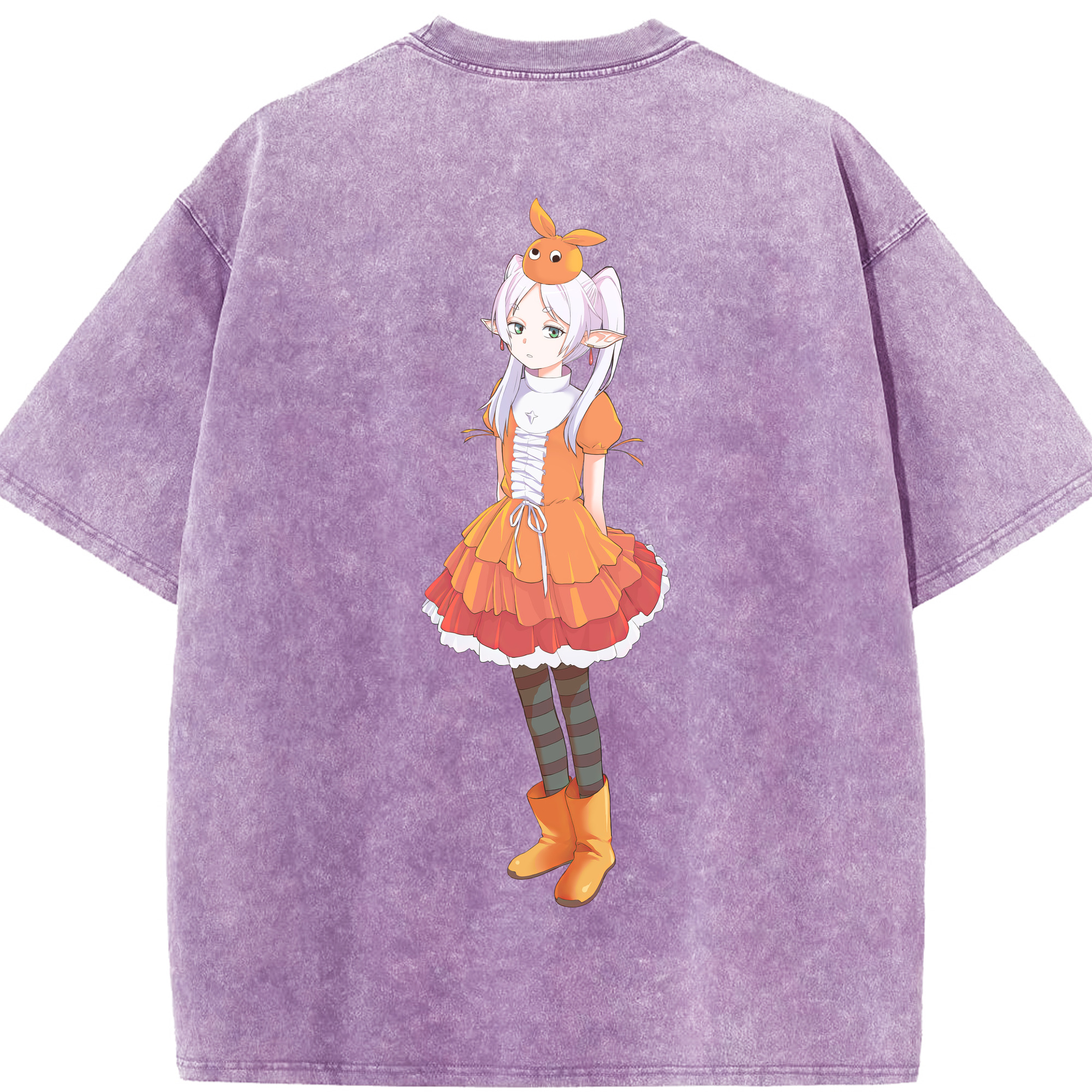 （画像用） 葬送のフリーレン Frieren 綿100% ヴィンテージ風 半袖Tシャツ（背面プリント）