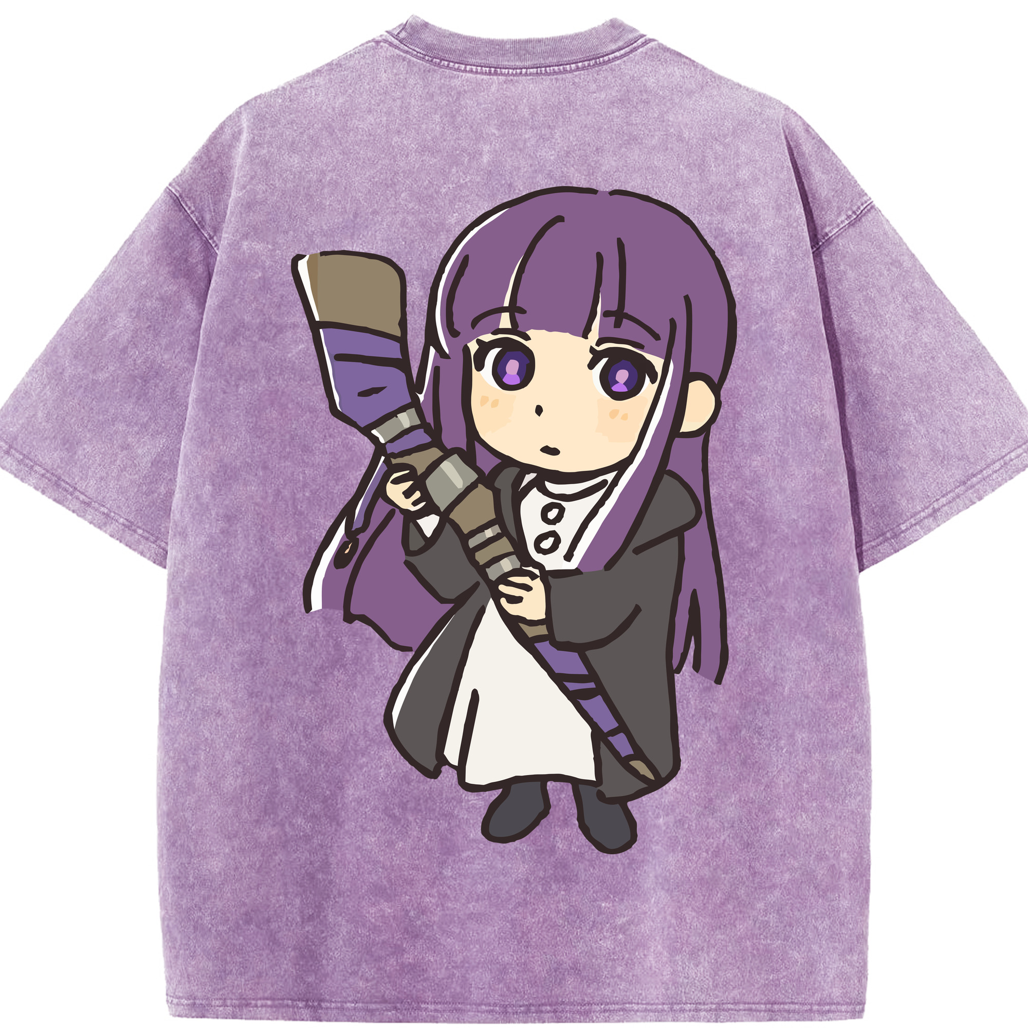 （画像用） 葬送のフリーレン Frieren 綿100% ヴィンテージ風 半袖Tシャツ（背面プリント）