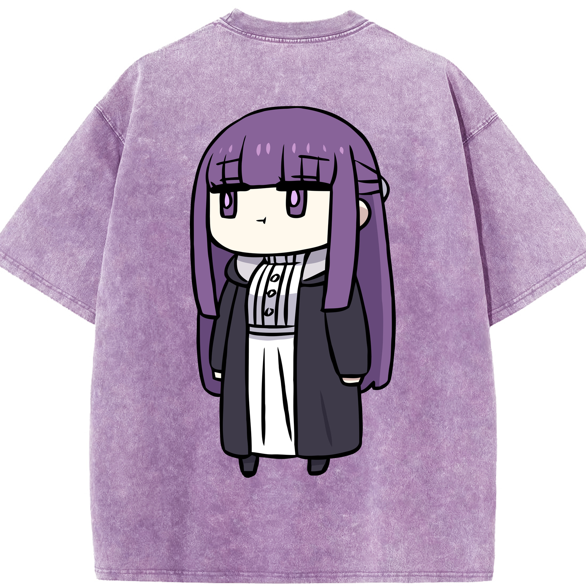 （画像用） 葬送のフリーレン Frieren 綿100% ヴィンテージ風 半袖Tシャツ（背面プリント）
