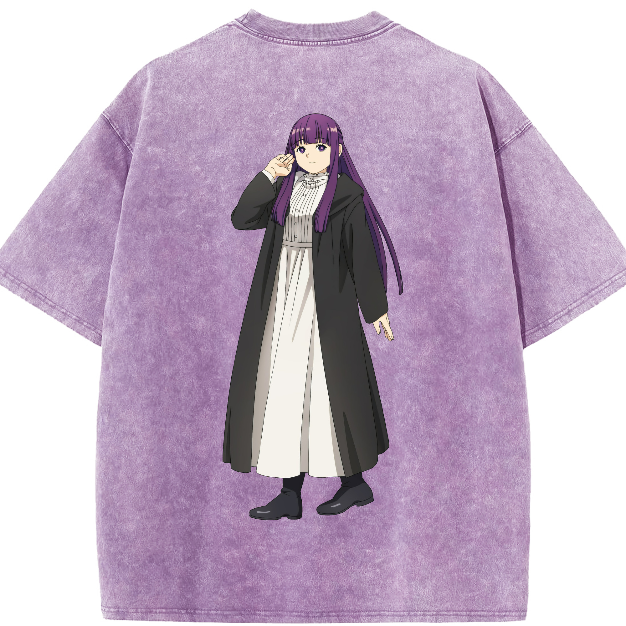 （画像用） 葬送のフリーレン Frieren 綿100% ヴィンテージ風 半袖Tシャツ（背面プリント）