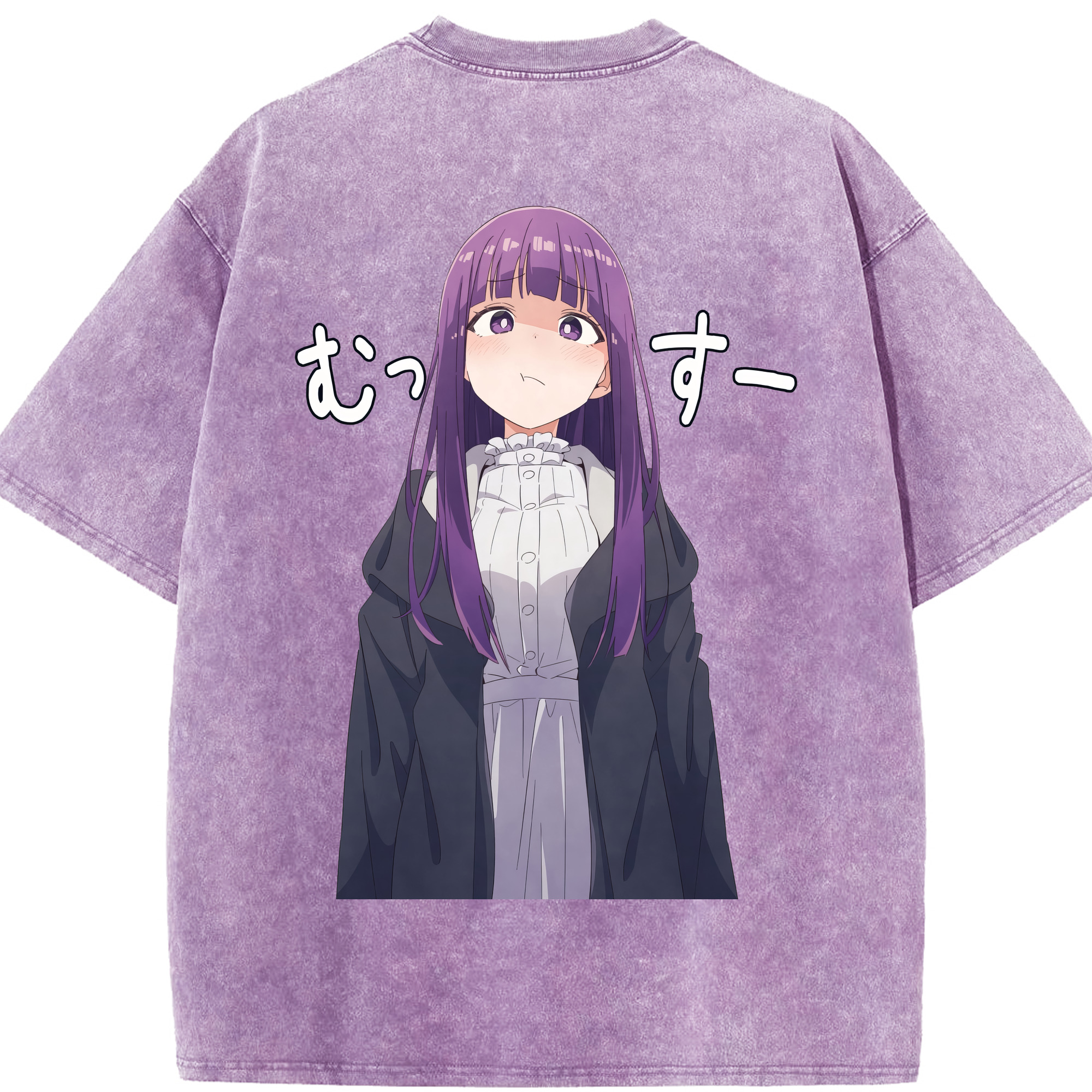 （画像用） 葬送のフリーレン Frieren 綿100% ヴィンテージ風 半袖Tシャツ（背面プリント）