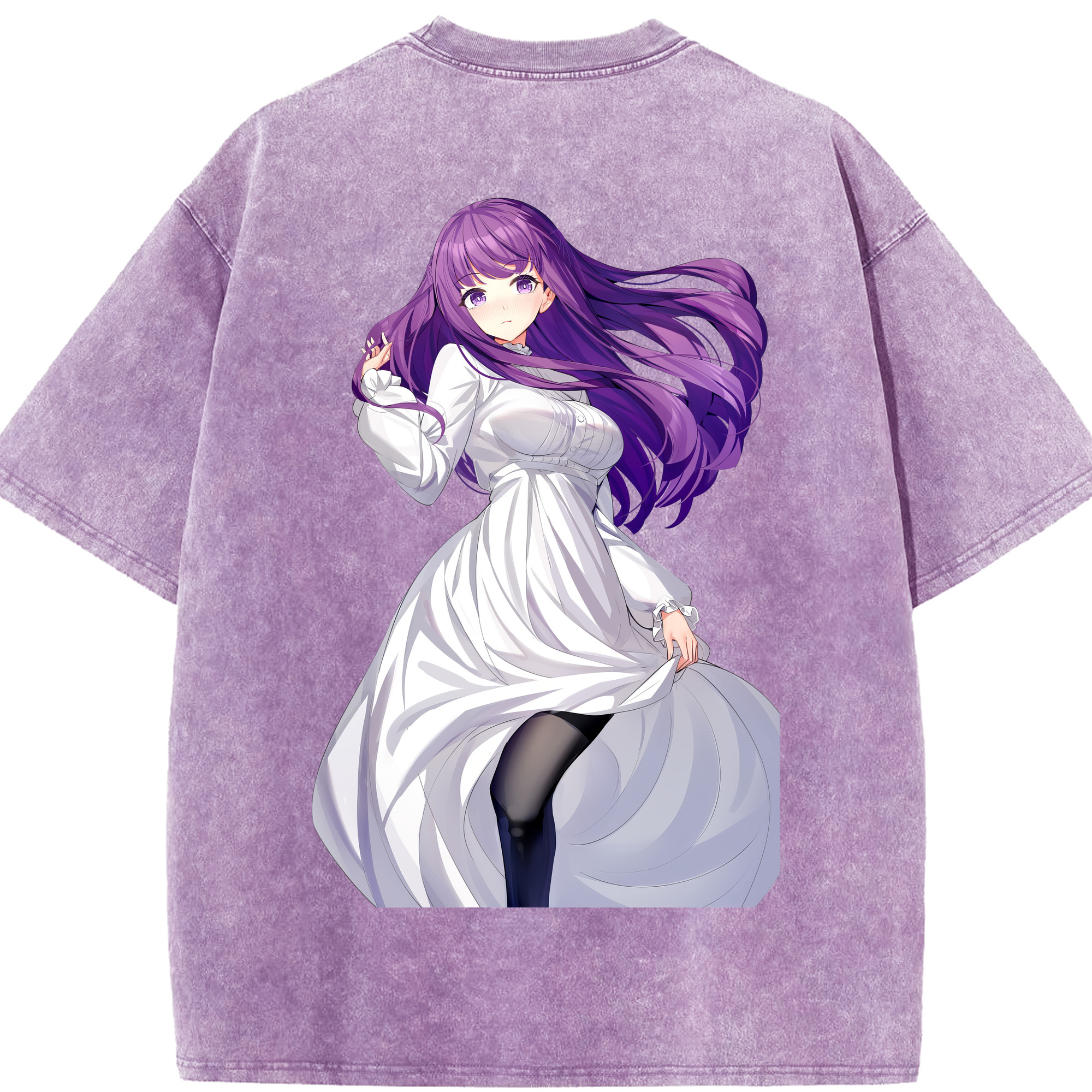 （画像用） 葬送のフリーレン Frieren 綿100% ヴィンテージ風 半袖Tシャツ（背面プリント）