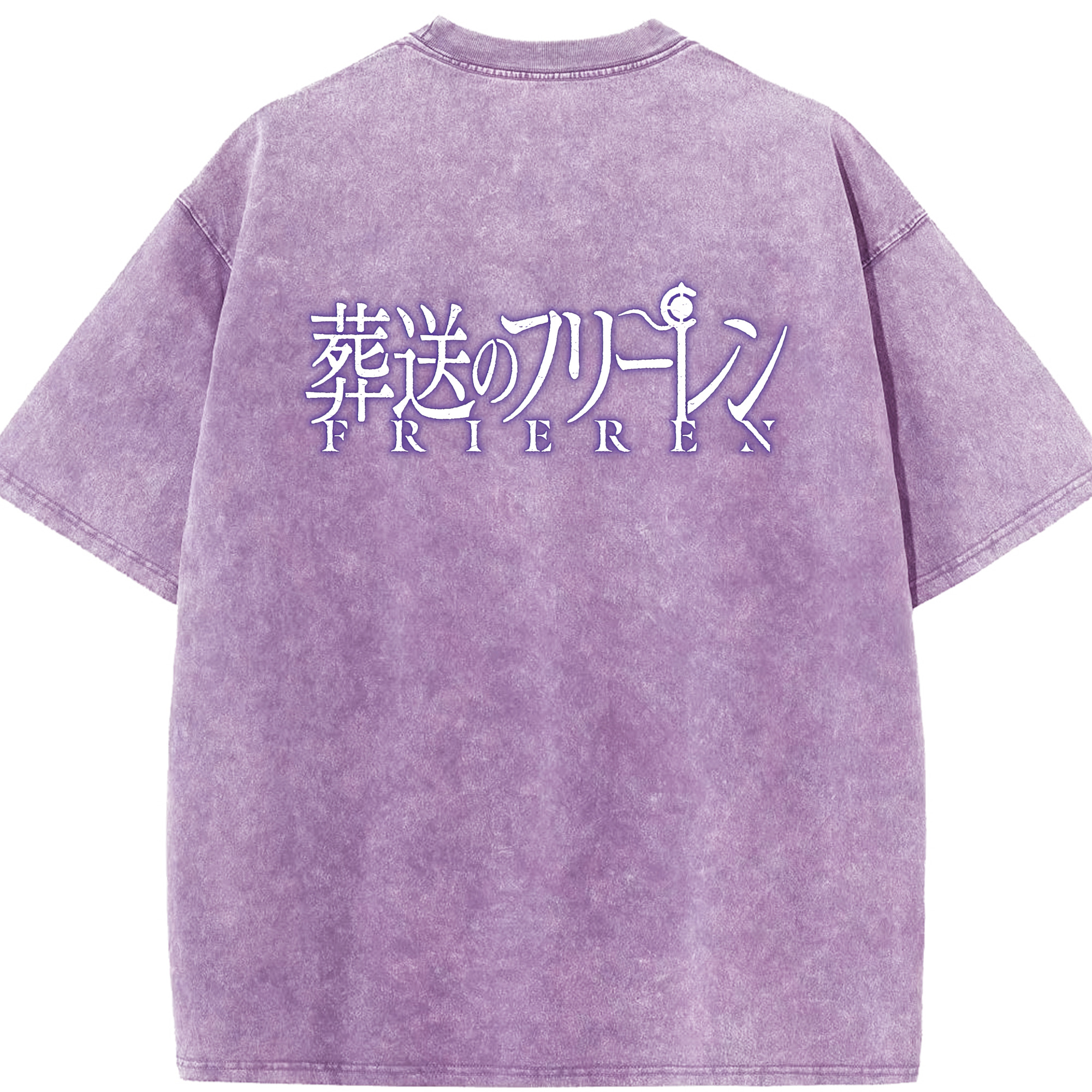 （画像用） 葬送のフリーレン Frieren 綿100% ヴィンテージ風 半袖Tシャツ（背面プリント）