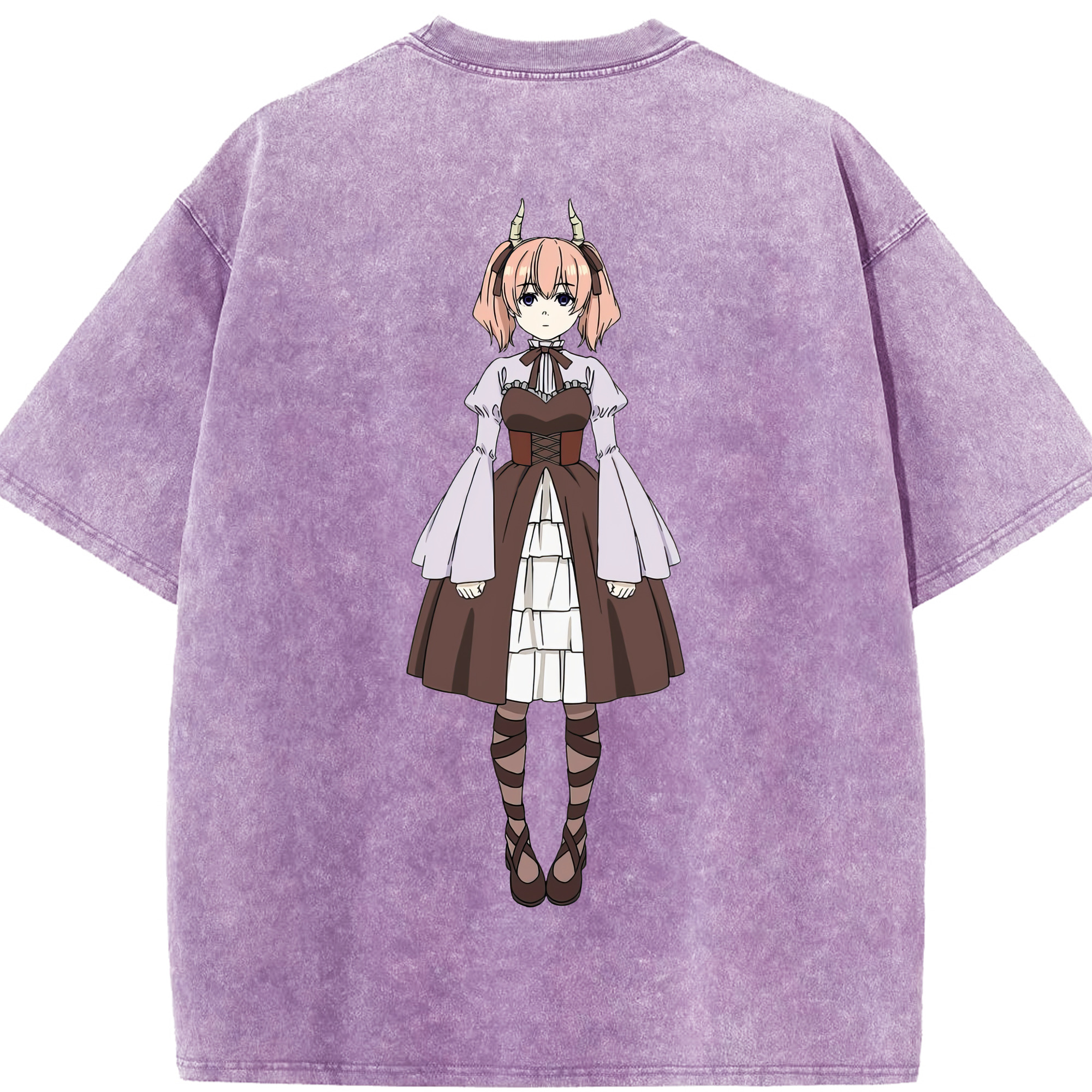（画像用） 葬送のフリーレン Frieren 綿100% ヴィンテージ風 半袖Tシャツ（背面プリント）