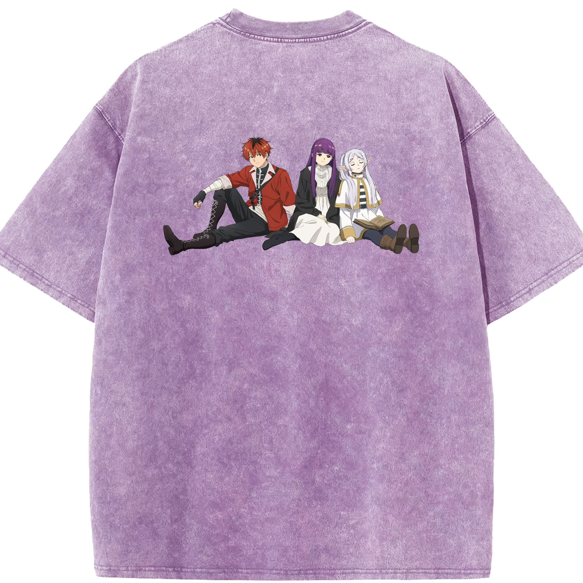 （画像用） 葬送のフリーレン Frieren 綿100% ヴィンテージ風 半袖Tシャツ（背面プリント）