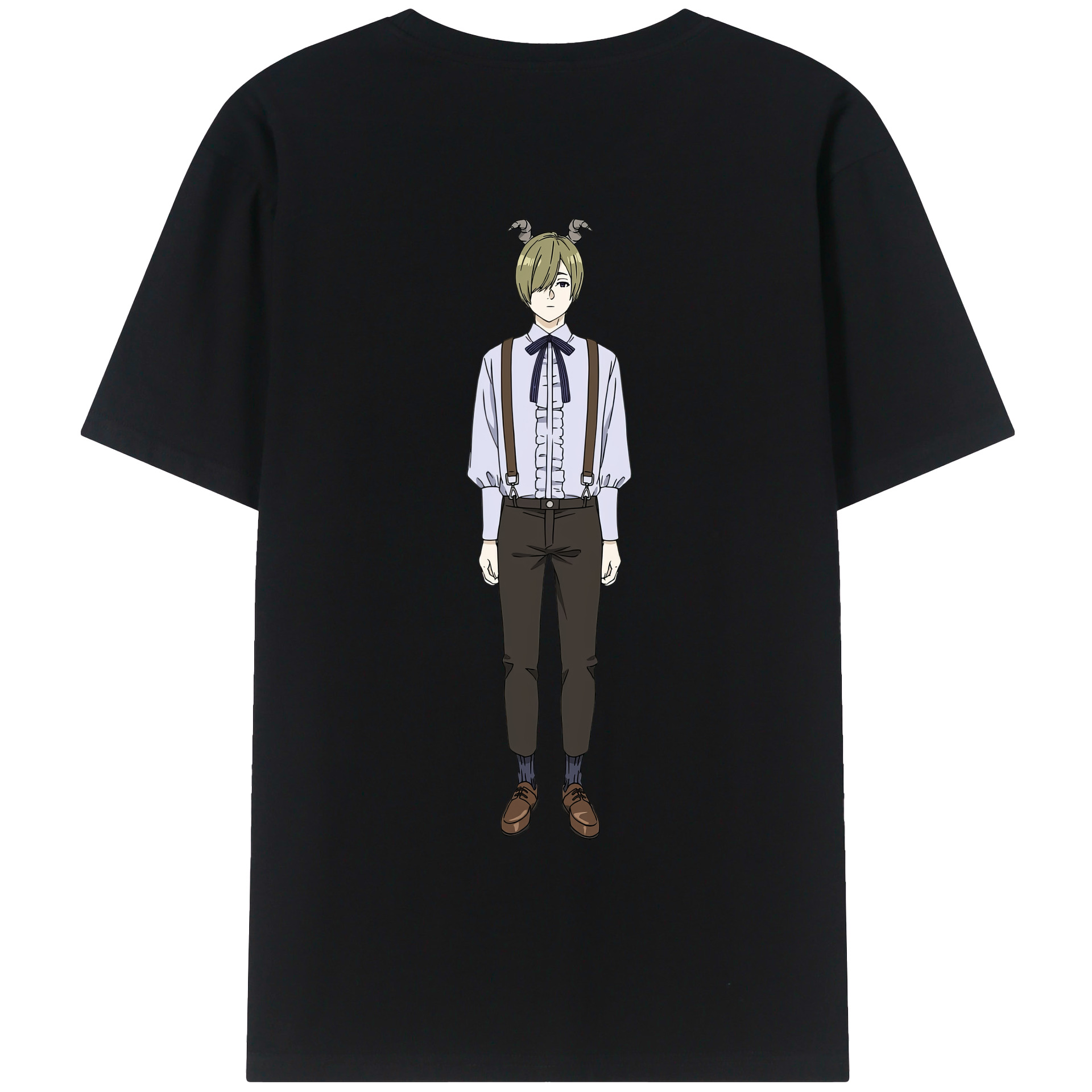 （画像用） 葬送のフリーレン Frieren 綿100％ メンズ半袖Tシャツ（バックプリント） 通気性