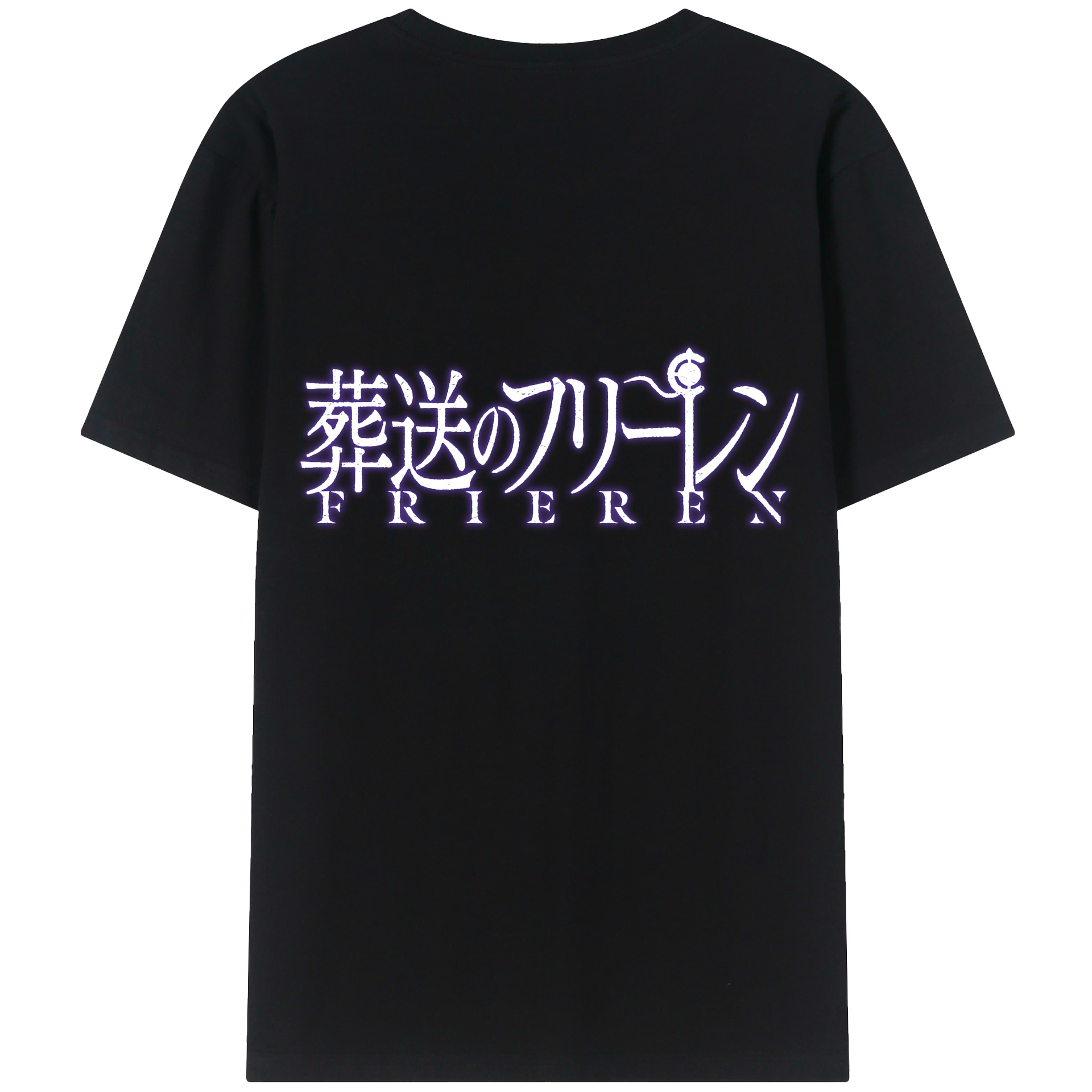 （画像用） 葬送のフリーレン Frieren 綿100％ メンズ半袖Tシャツ（バックプリント） 通気性