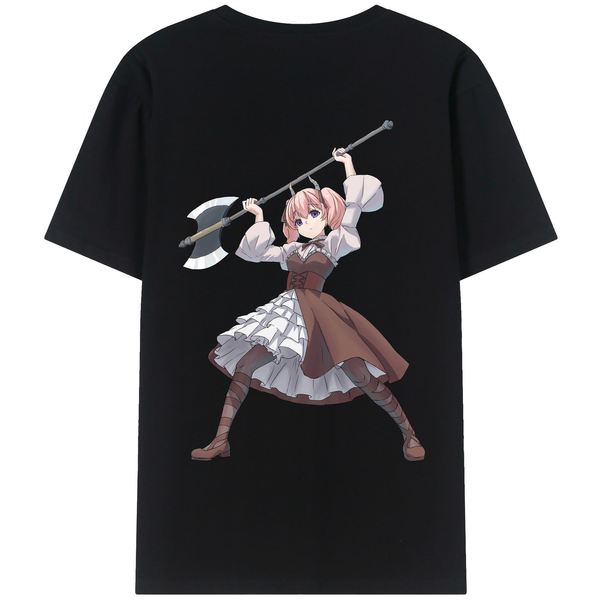 （画像用） 葬送のフリーレン Frieren 綿100％ メンズ半袖Tシャツ（バックプリント） 通気性