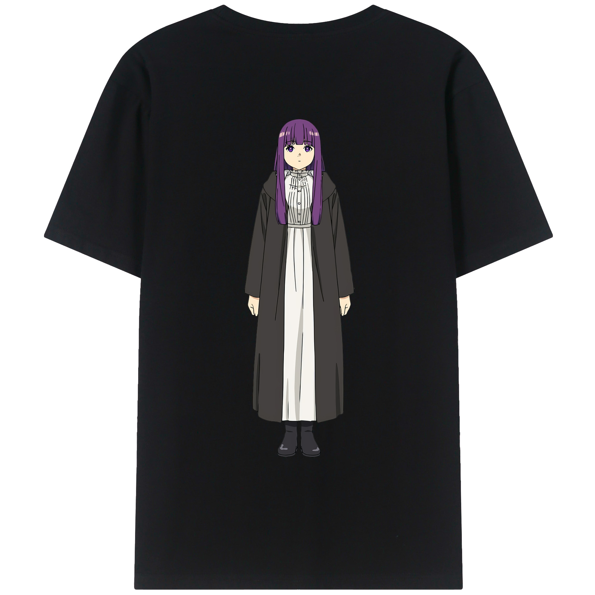 （画像用） 葬送のフリーレン Frieren 綿100％ メンズ半袖Tシャツ（バックプリント） 通気性