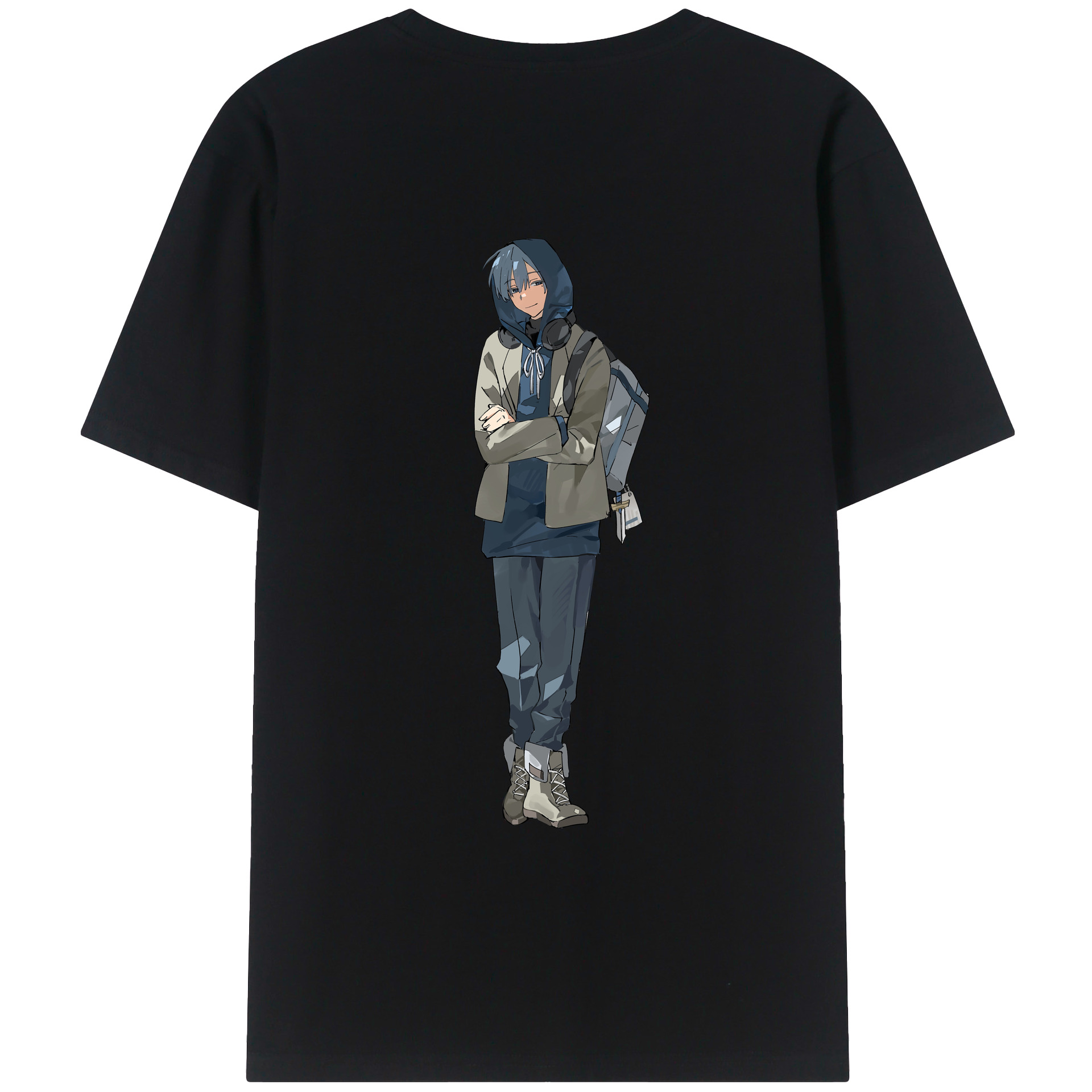 （画像用） 葬送のフリーレン Frieren 綿100％ メンズ半袖Tシャツ（バックプリント） 通気性