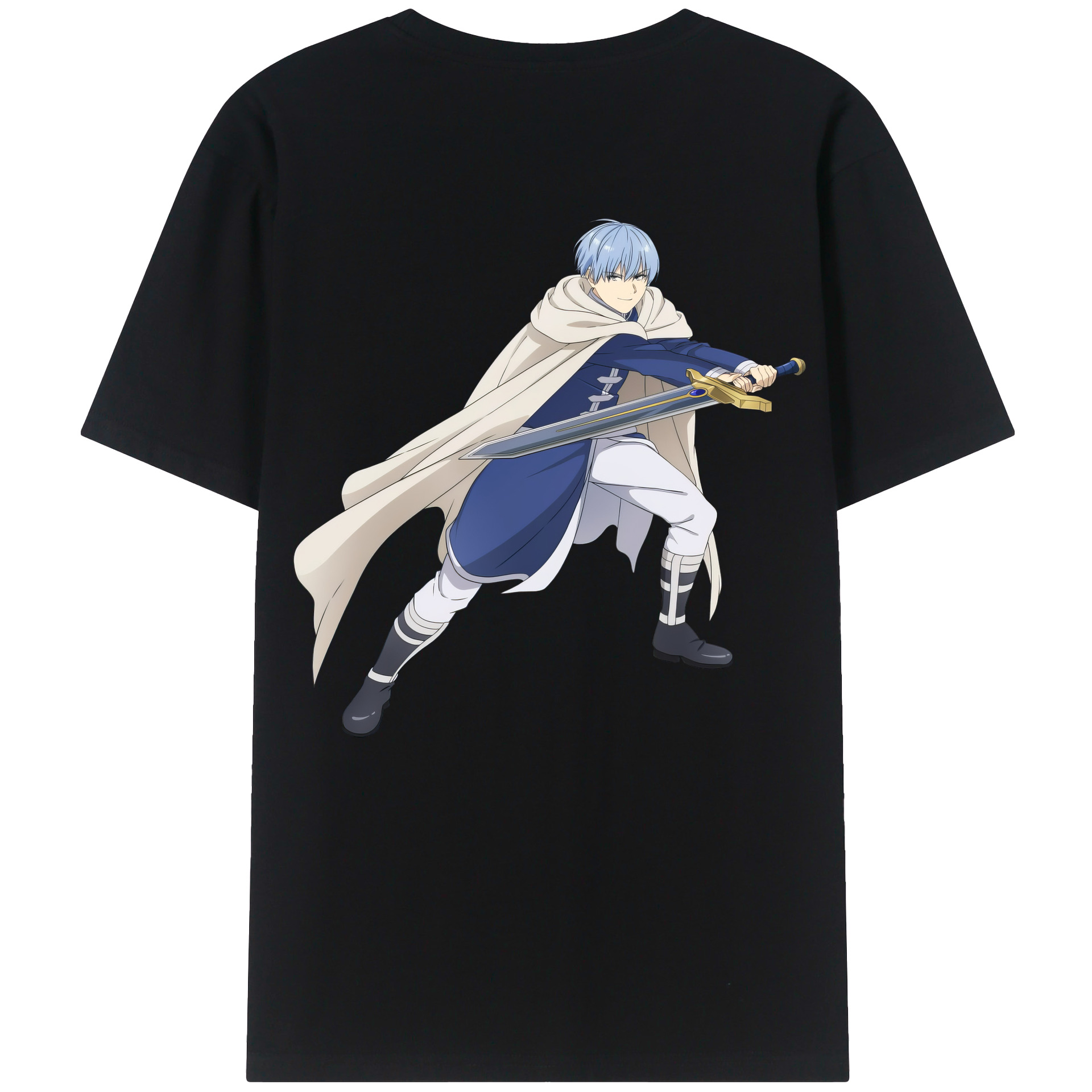 （画像用） 葬送のフリーレン Frieren 綿100％ メンズ半袖Tシャツ（バックプリント） 通気性