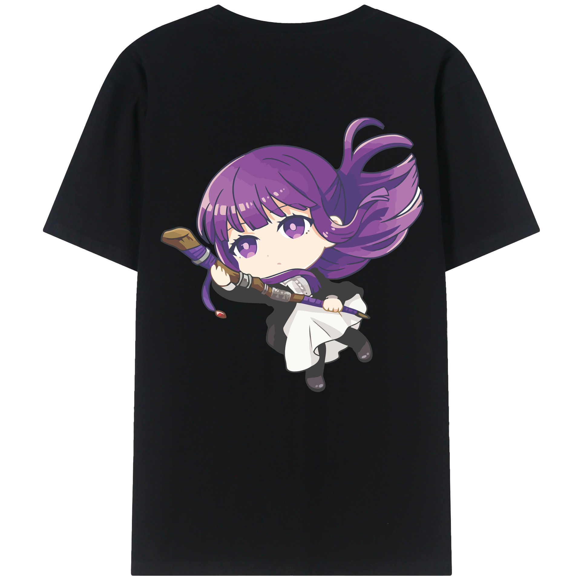 （画像用） 葬送のフリーレン Frieren 綿100％ メンズ半袖Tシャツ（バックプリント） 通気性