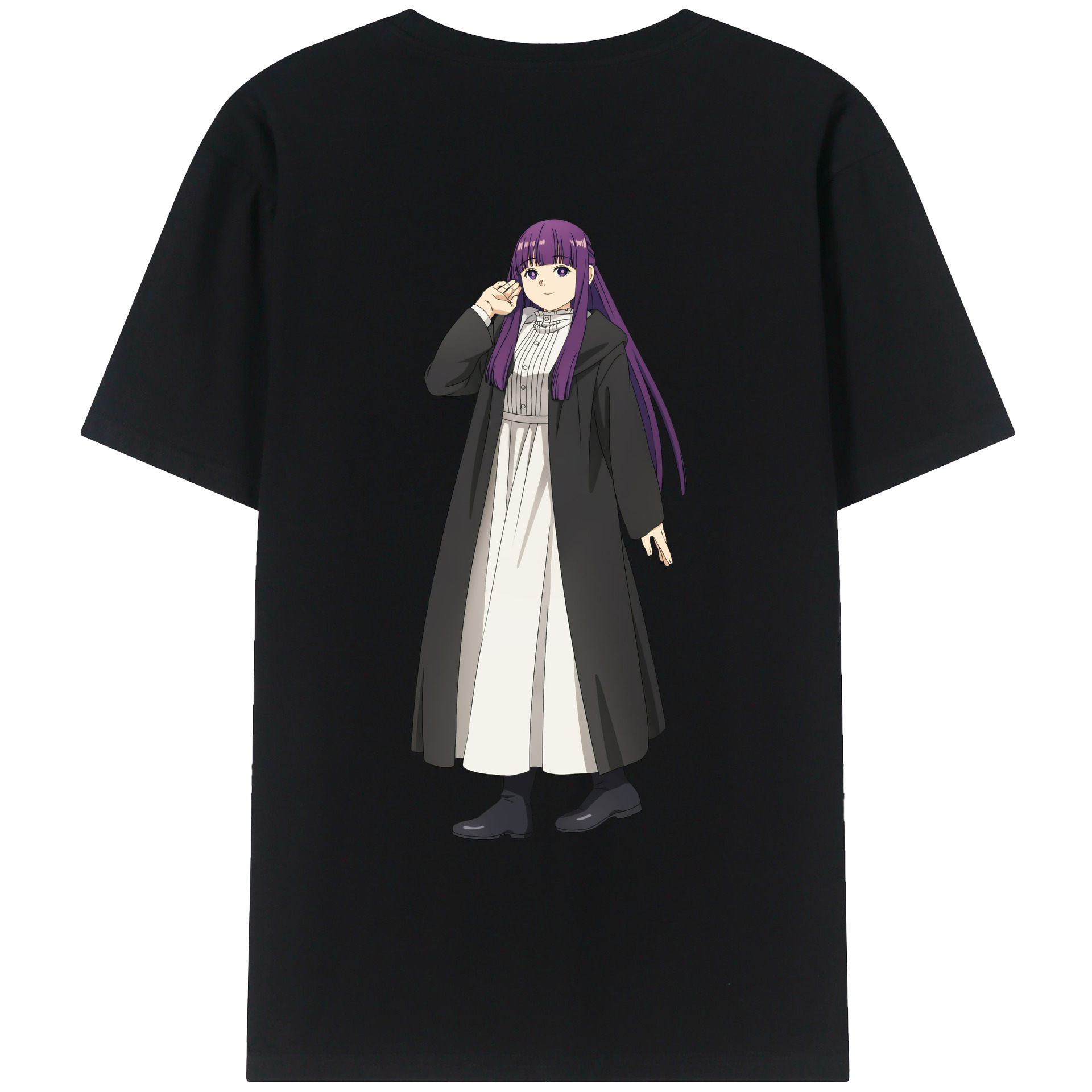 （画像用） 葬送のフリーレン Frieren 綿100％ メンズ半袖Tシャツ（バックプリント） 通気性
