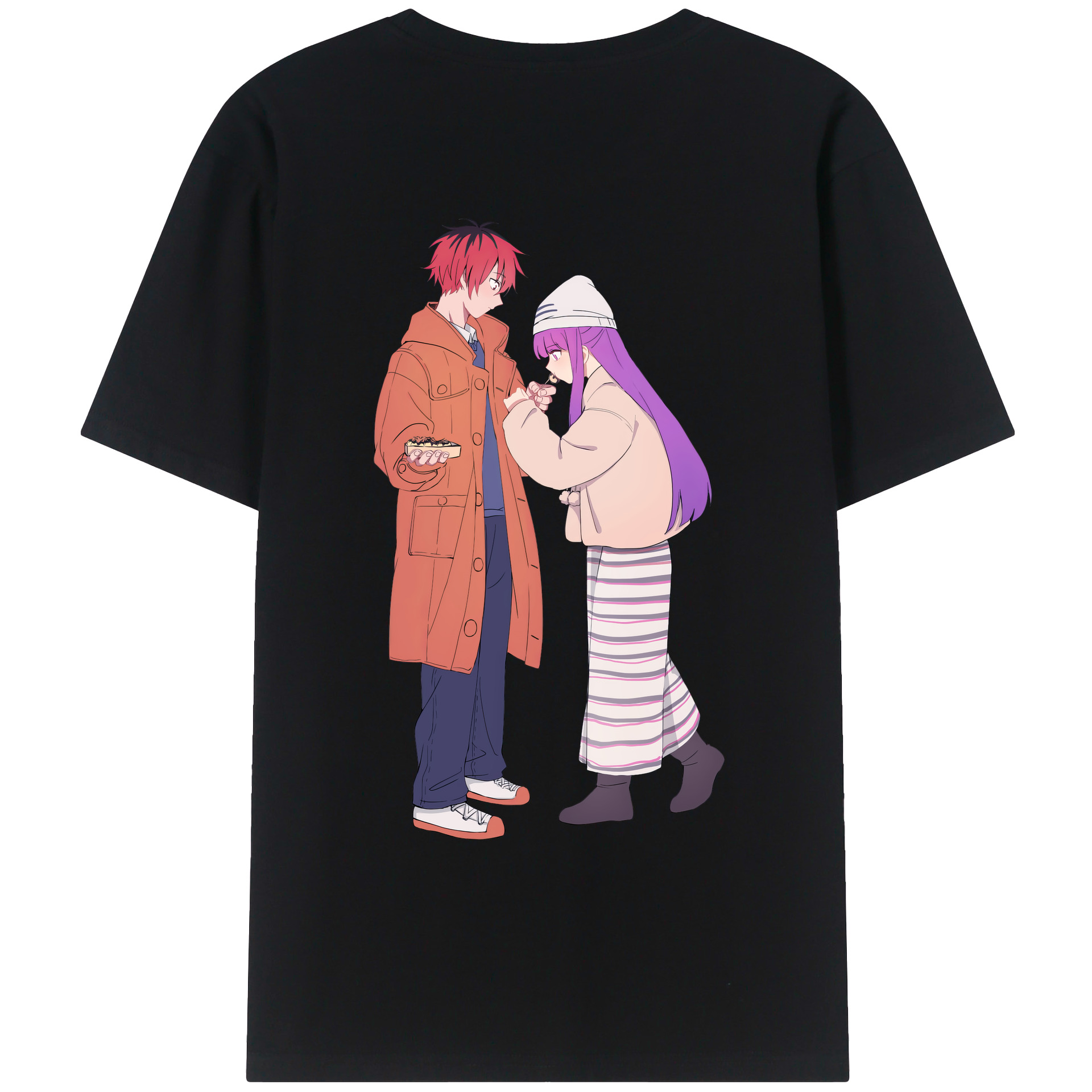 （画像用） 葬送のフリーレン Frieren 綿100％ メンズ半袖Tシャツ（バックプリント） 通気性