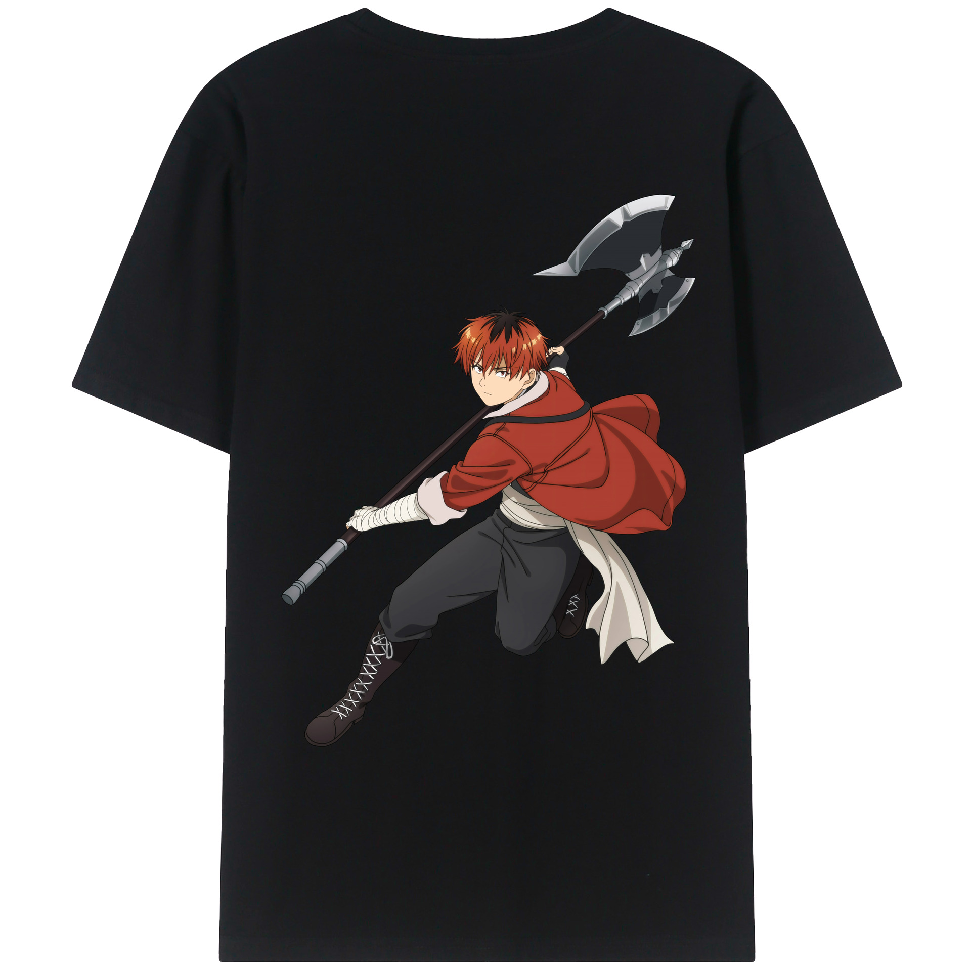 （画像用） 葬送のフリーレン Frieren 綿100％ メンズ半袖Tシャツ（バックプリント） 通気性