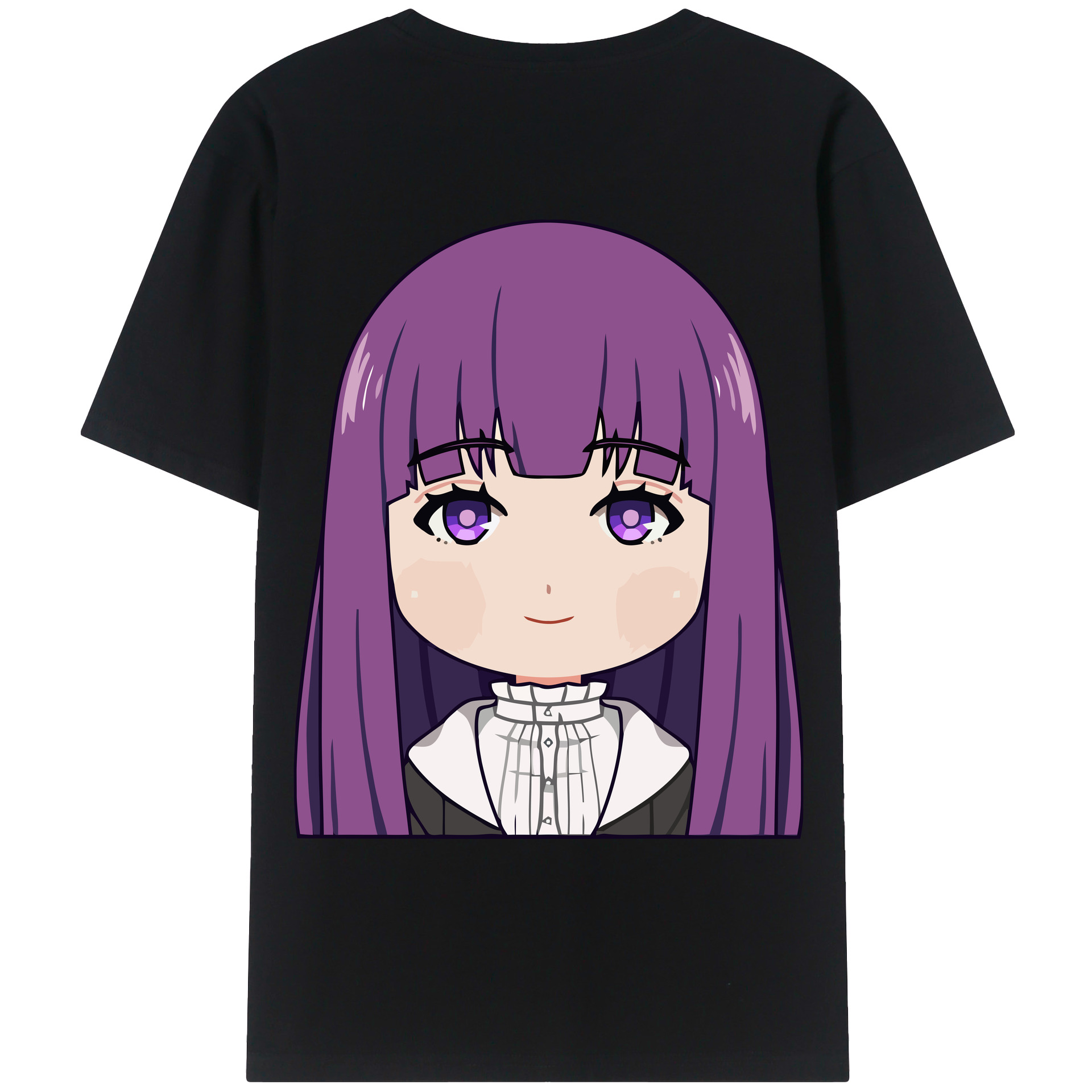 （画像用） 葬送のフリーレン Frieren 綿100％ メンズ半袖Tシャツ（バックプリント） 通気性
