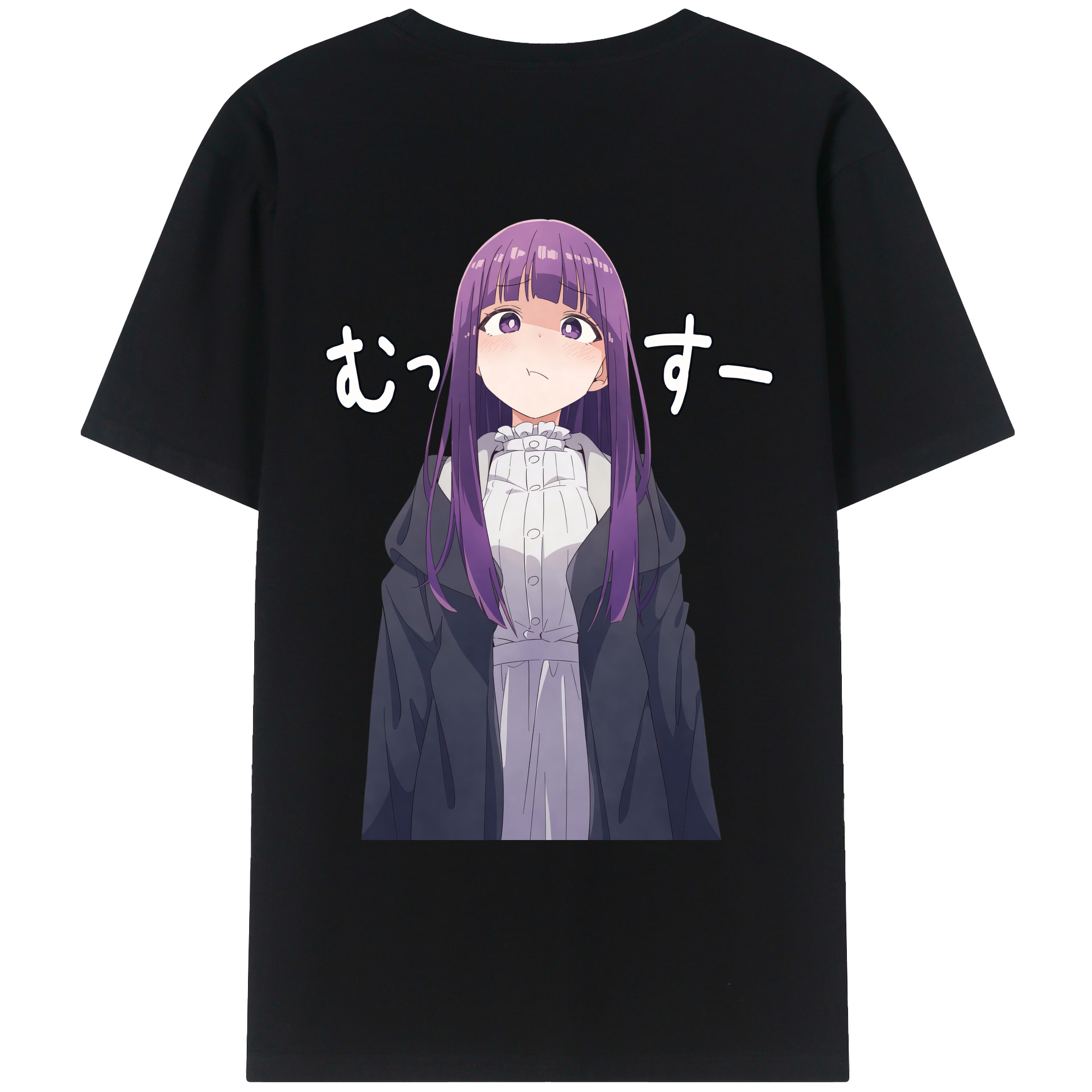 （画像用） 葬送のフリーレン Frieren 綿100％ メンズ半袖Tシャツ（バックプリント） 通気性