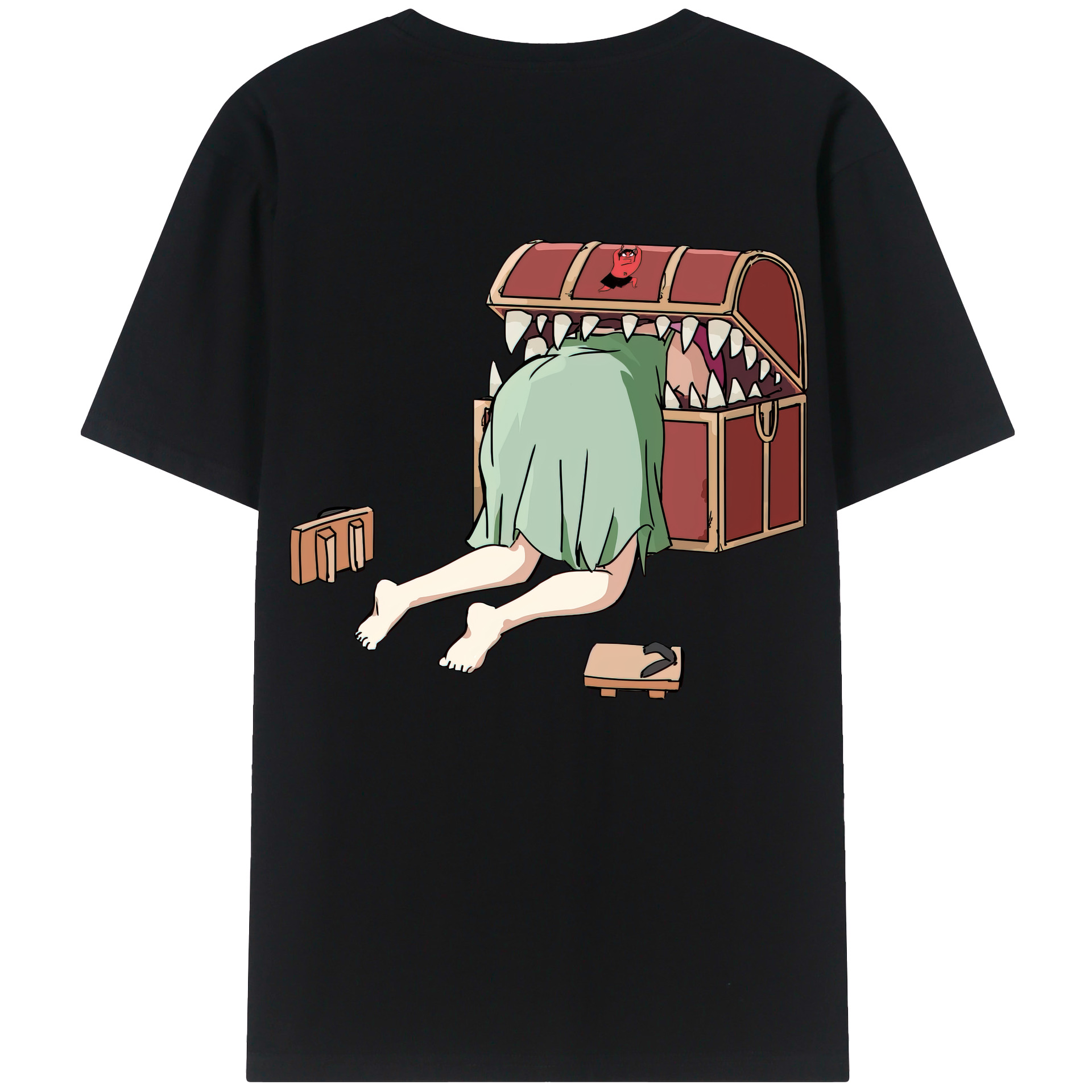 （画像用） 葬送のフリーレン Frieren 綿100％ メンズ半袖Tシャツ（バックプリント） 通気性