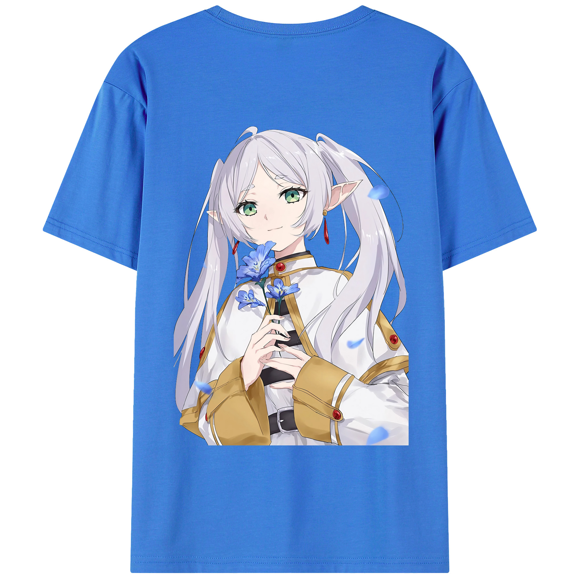 （画像用） 葬送のフリーレン Frieren 綿100％ メンズ半袖Tシャツ（バックプリント） 通気性
