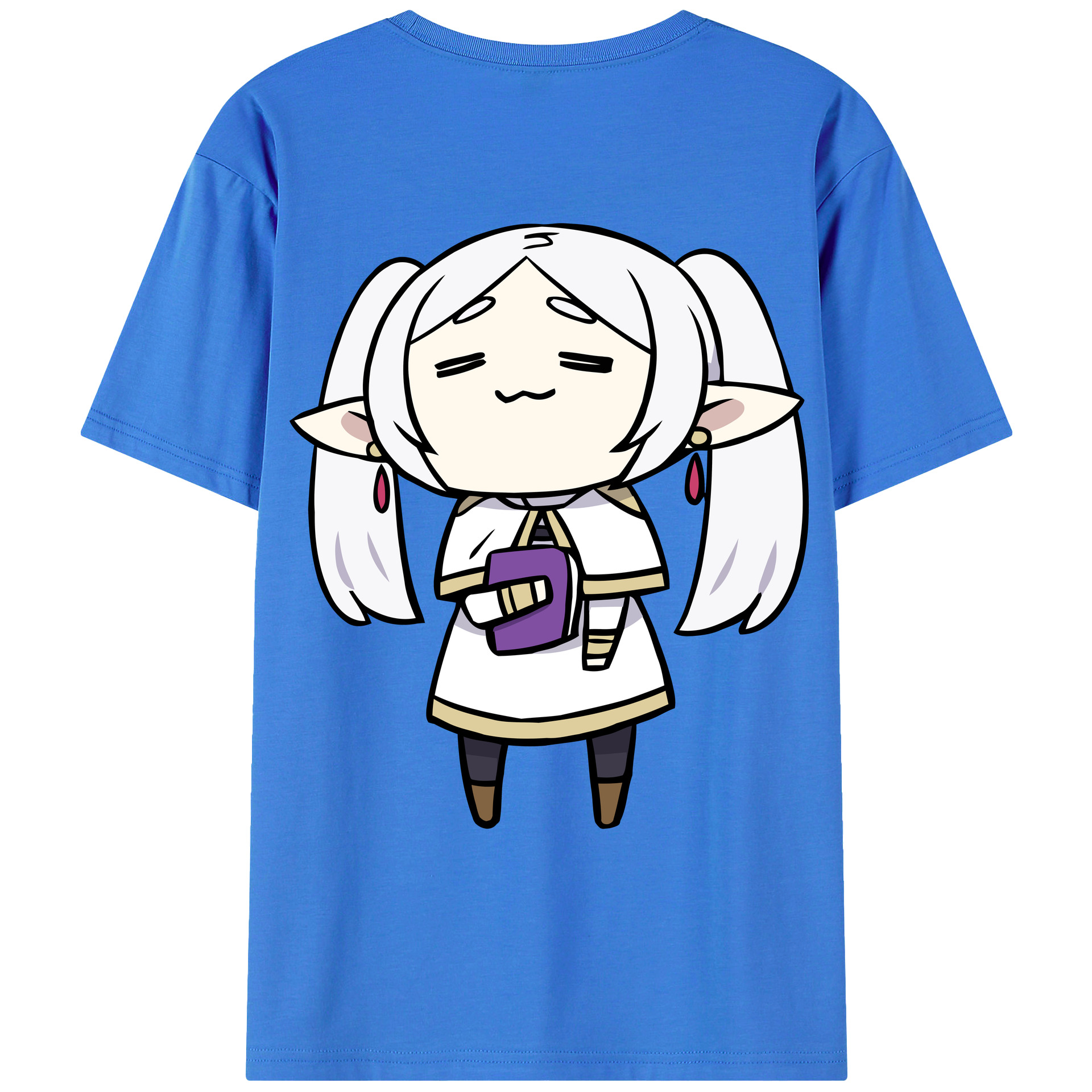 （画像用） 葬送のフリーレン Frieren 綿100％ メンズ半袖Tシャツ（バックプリント） 通気性