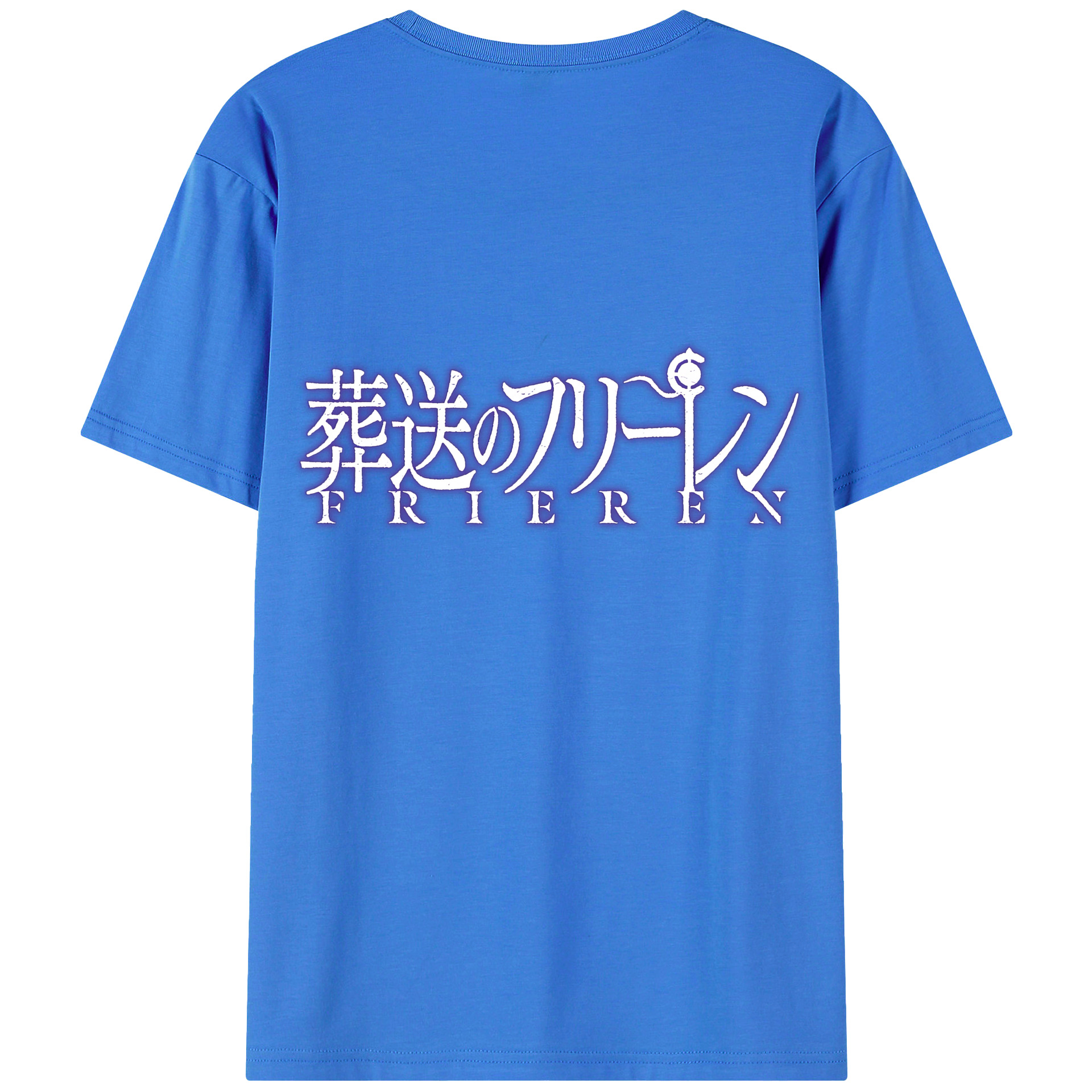 （画像用） 葬送のフリーレン Frieren 綿100％ メンズ半袖Tシャツ（バックプリント） 通気性