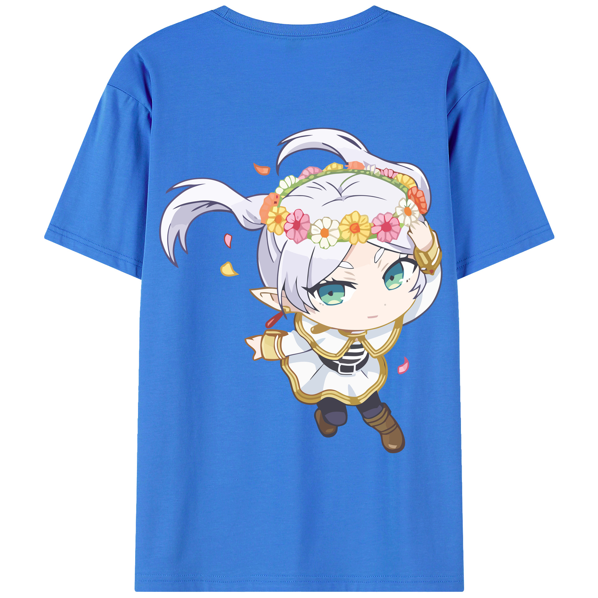 （画像用） 葬送のフリーレン Frieren 綿100％ メンズ半袖Tシャツ（バックプリント） 通気性