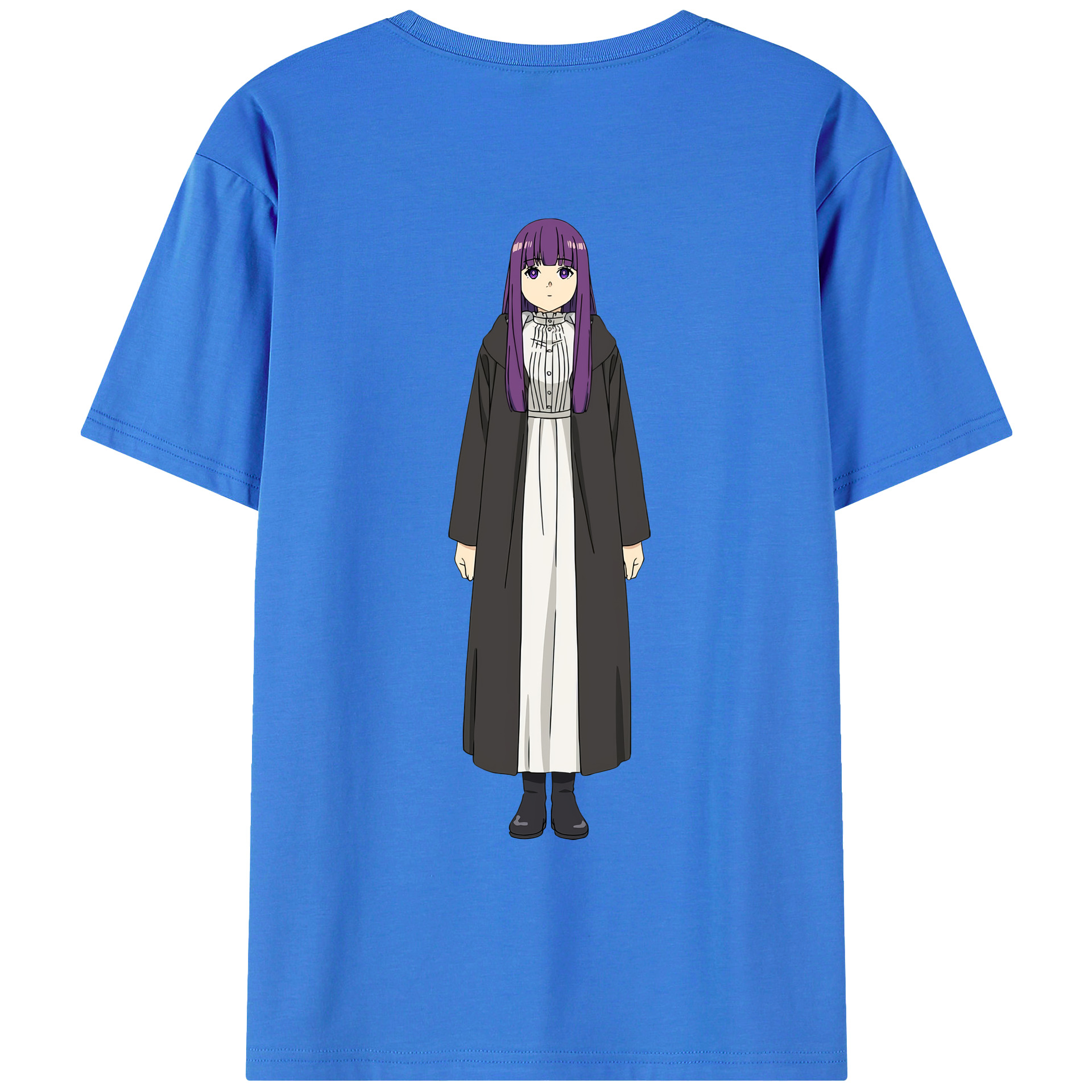 （画像用） 葬送のフリーレン Frieren 綿100％ メンズ半袖Tシャツ（バックプリント） 通気性