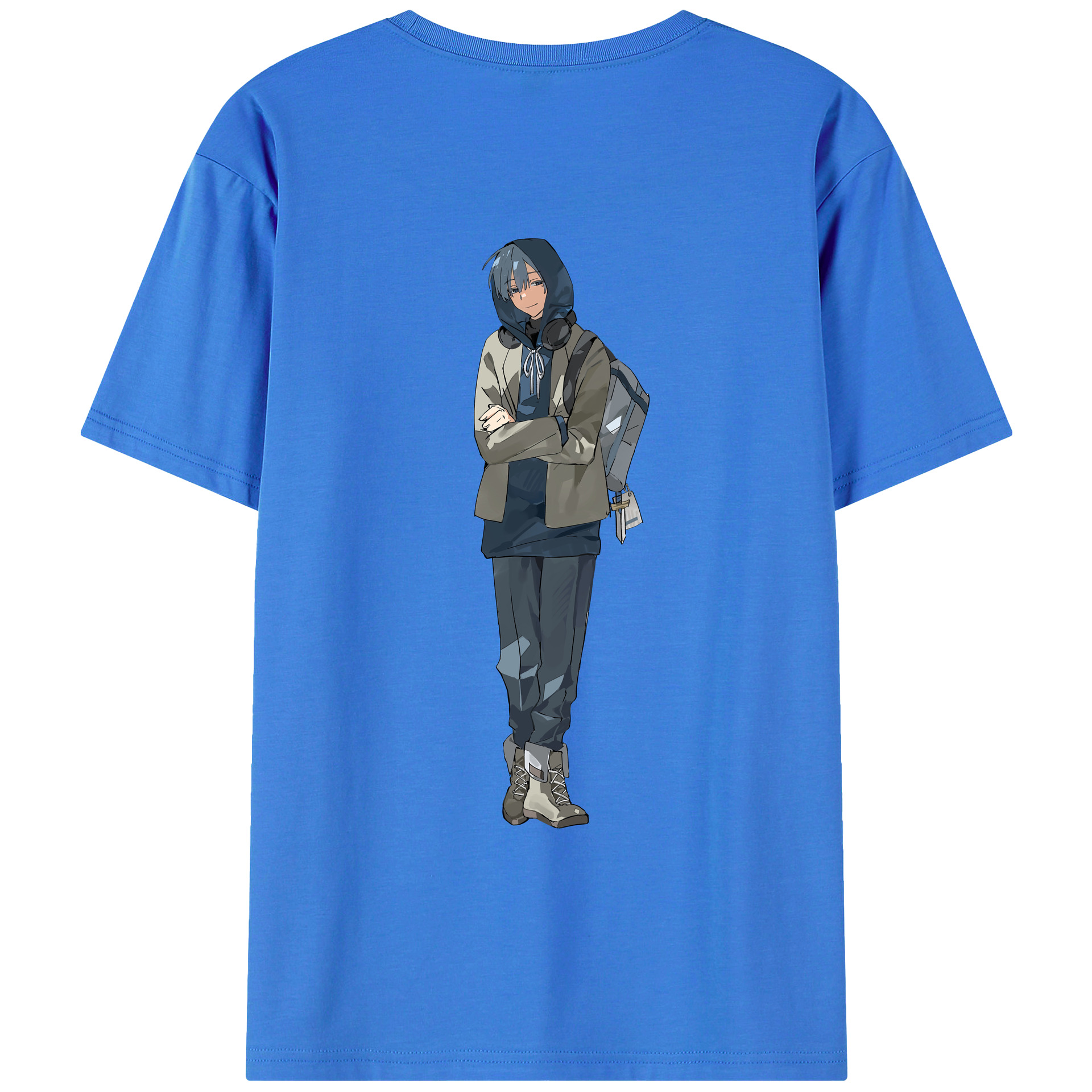（画像用） 葬送のフリーレン Frieren 綿100％ メンズ半袖Tシャツ（バックプリント） 通気性