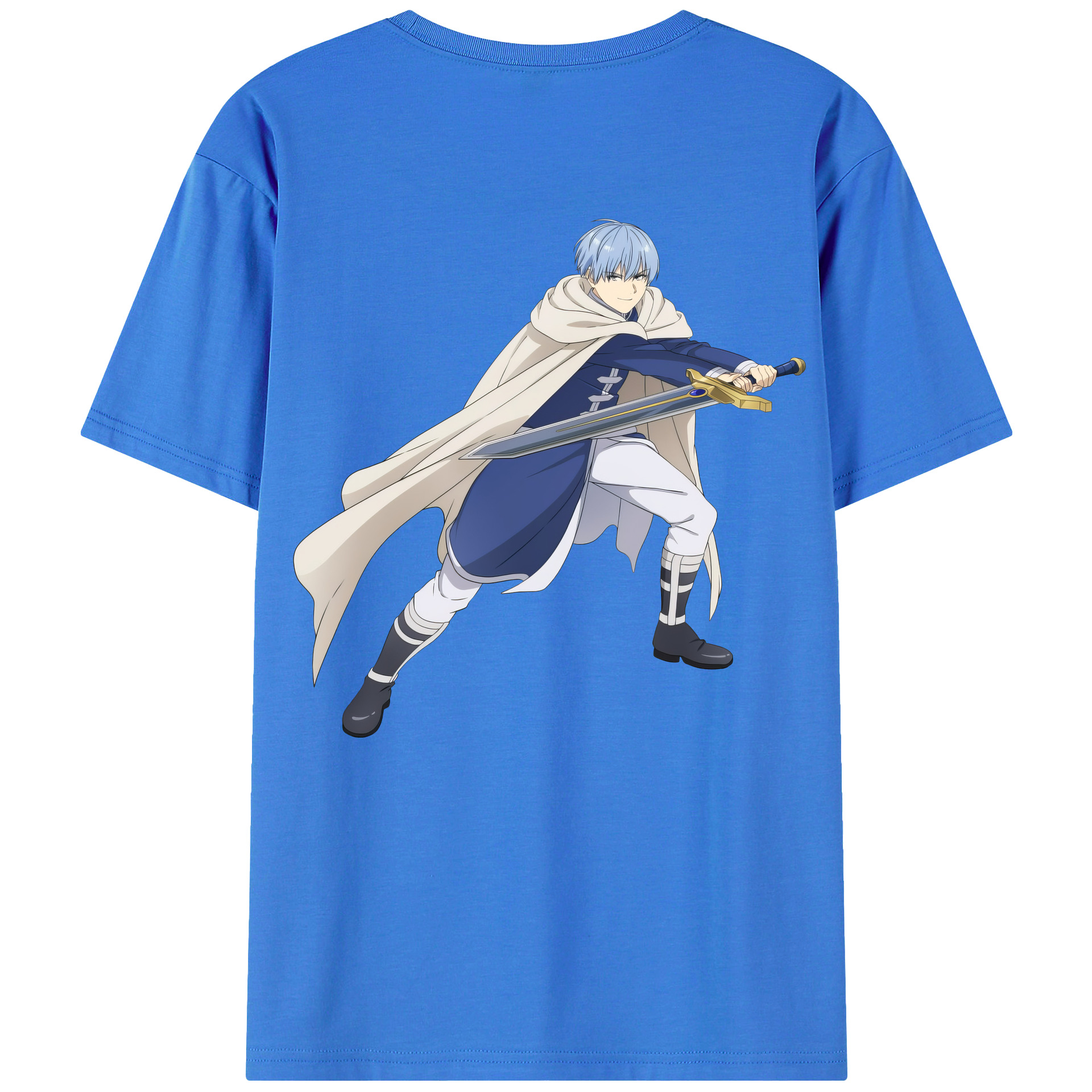 （画像用） 葬送のフリーレン Frieren 綿100％ メンズ半袖Tシャツ（バックプリント） 通気性